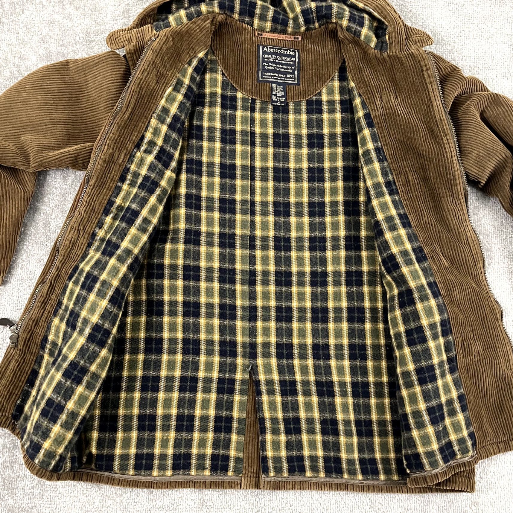 Abercrombie & Fitch VINTAGE Abercrombie & Fitch Corduroy Jacket Womens Medium Wool Lined Overcoat 90s Fall Winter Size M / US 6-8 / IT 42-44 - 7 Thumbnail