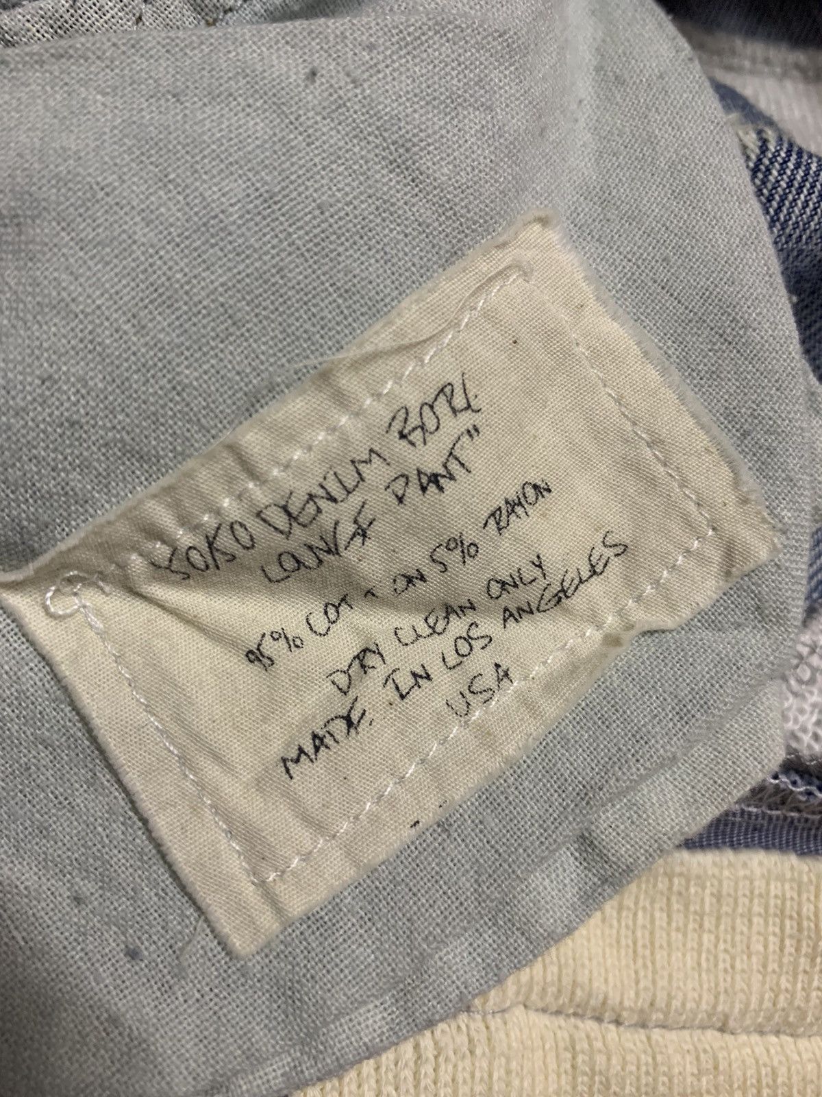 Greg Lauren 50/50 DENIM BORG LOUNGE HYBRID PANTS Size US 32 / EU 48 - 11 Thumbnail