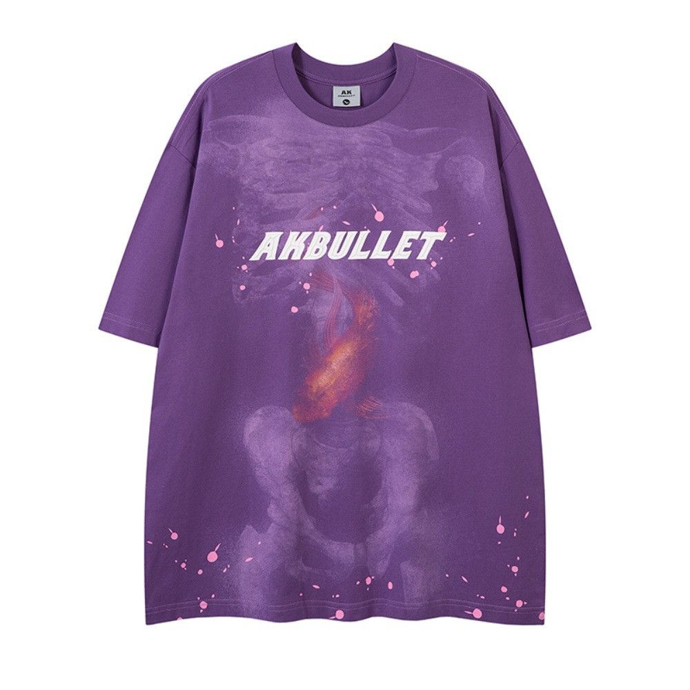Japanese Brand × Vintage Street fashion fuzzy print skull short sleeve tee Size US L / EU 52-54 / 3 - 1 Thumbnail