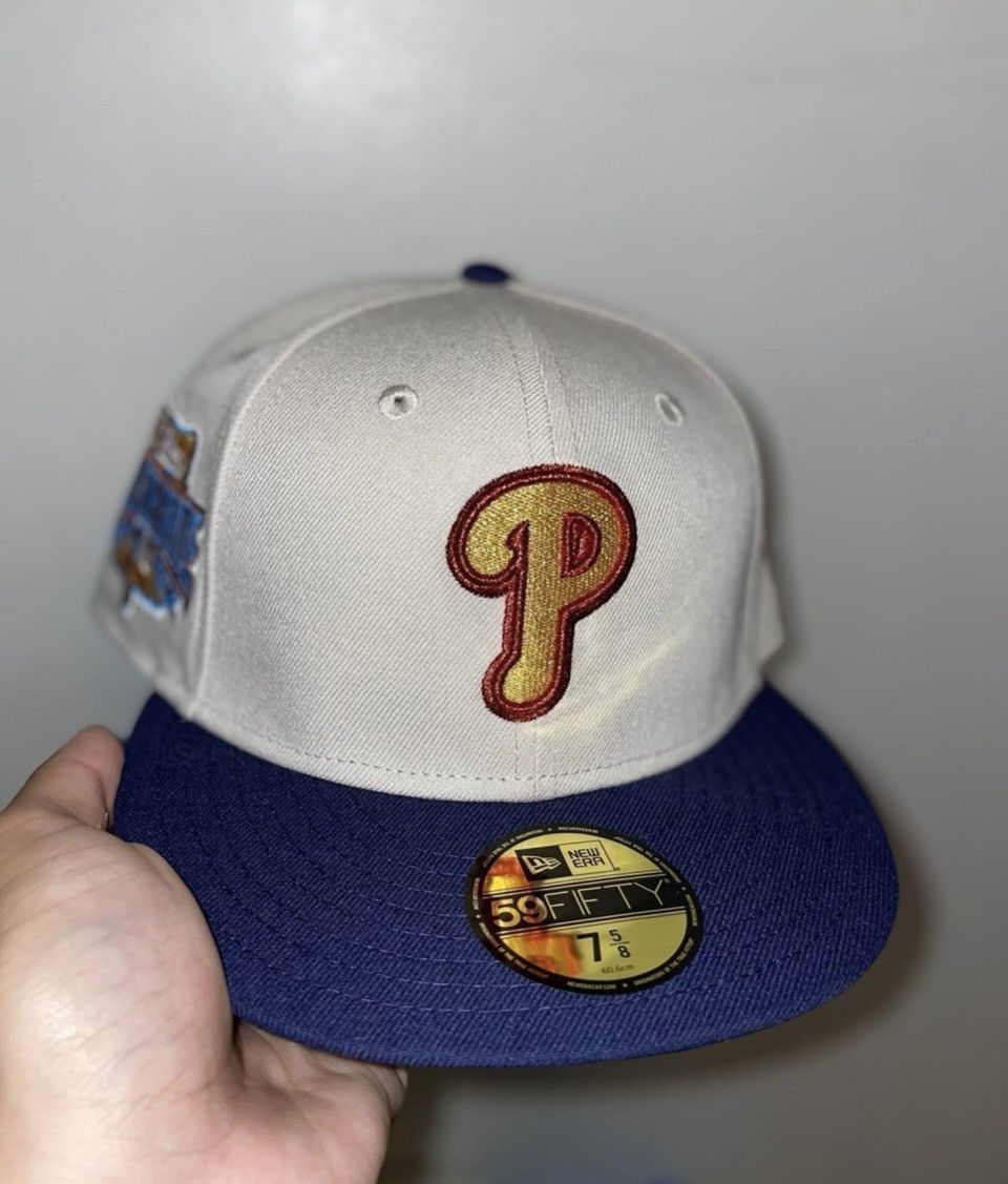 image of Hat Club x New Era 95 North Boutique Philadelphia Phillies Shock Drop 1996 A in Stone, Men's