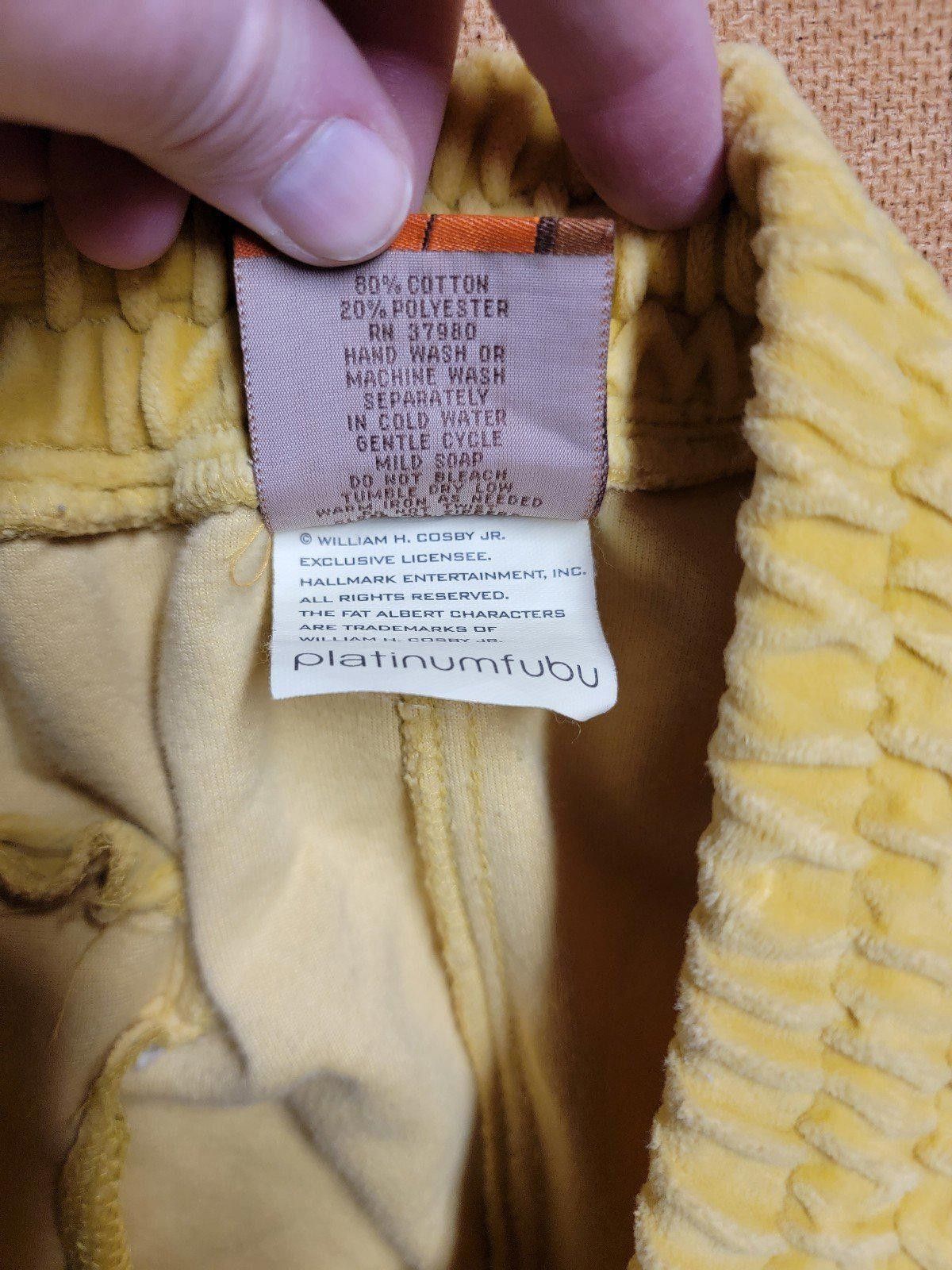 Fubu Vtg Fubu Platinum Velour Yellow 2XL Fat Albert Embroidered Size 42" / US 20 - 5 Thumbnail