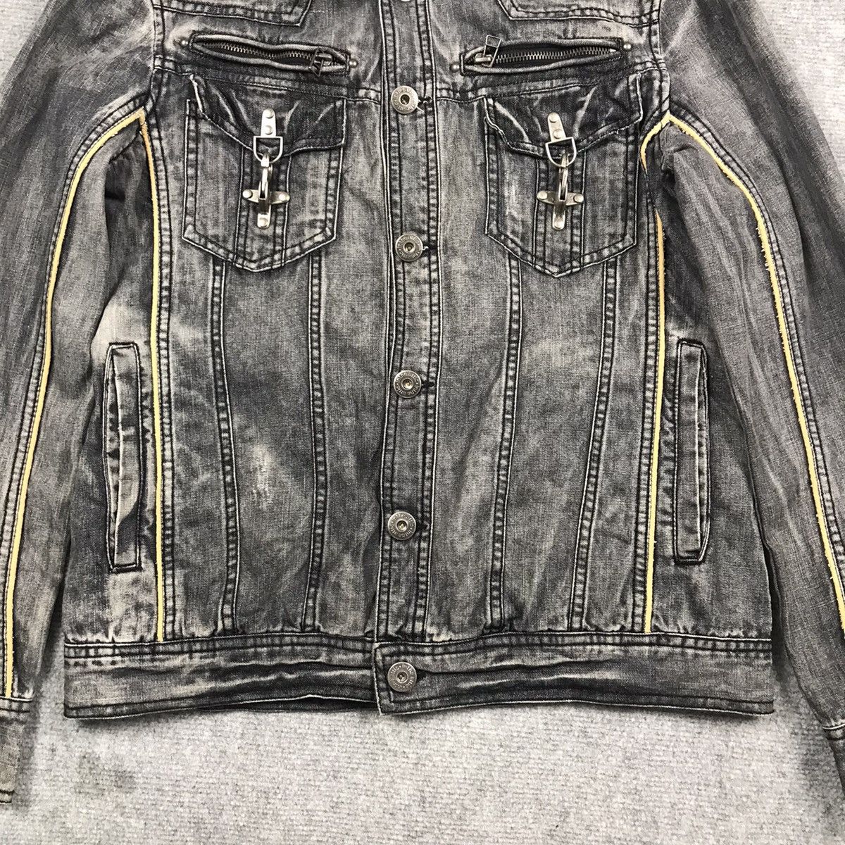 If Six Was Nine × In The Attic × Japanese Brand IN THE ATTIC PUNK BLACK FADED BUTTON JACKET Size US M / EU 48-50 / 2 - 3 Thumbnail