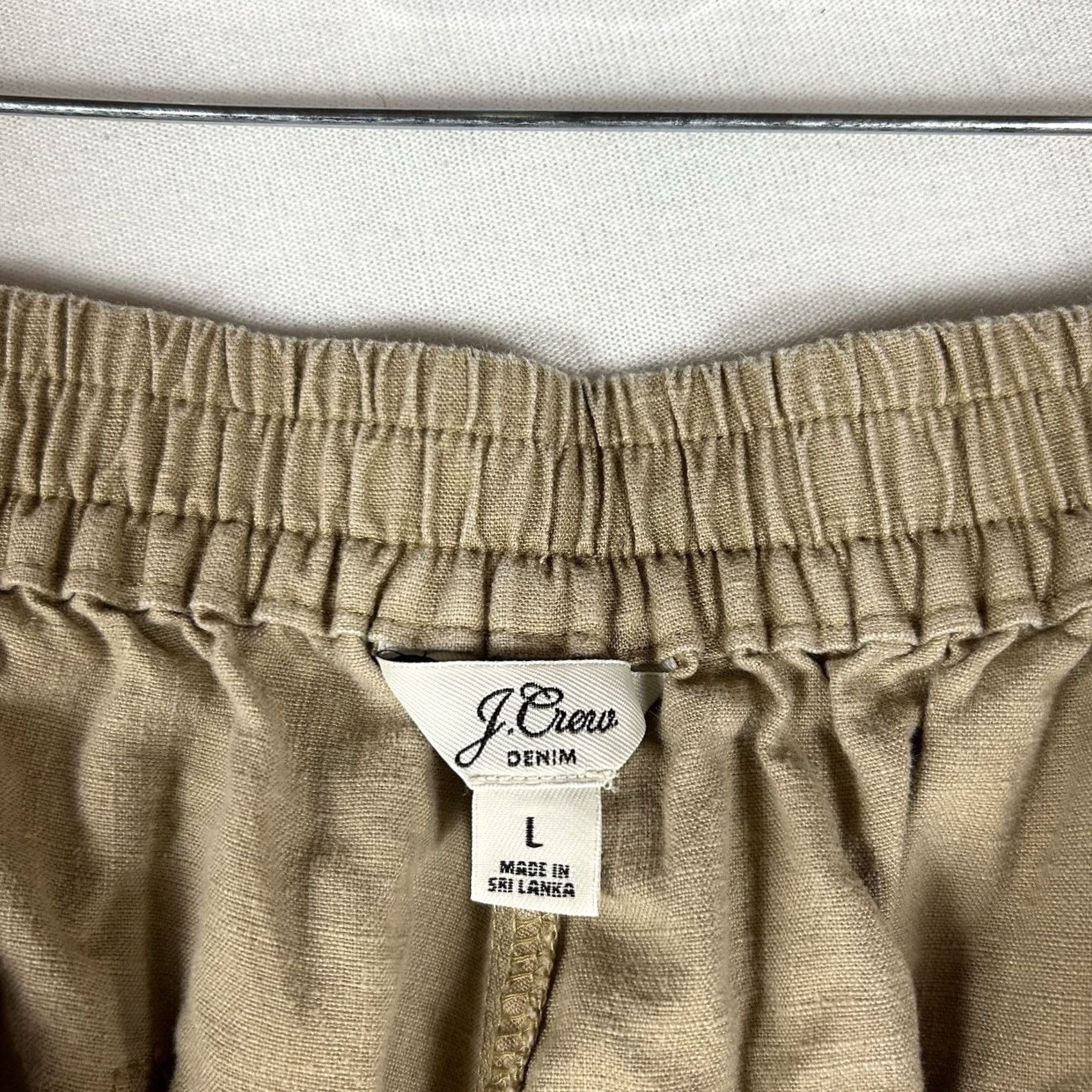 J.Crew J. Crew Linen Blend Casual Pants Womens Large Brown Tan Drawstring Yoga Gym Pants Size 36" / US 14 / IT 50 - 4 Thumbnail
