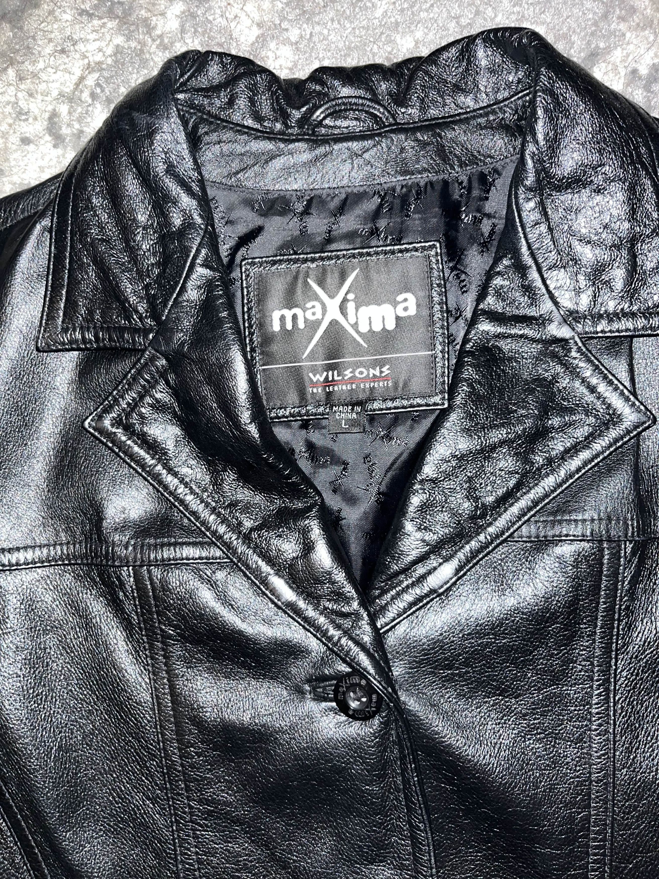 Wilsons Leather Vintage 90s Wilsons Leather Maxima Biker Jacket Size L / US 10 / IT 46 - 5 Thumbnail