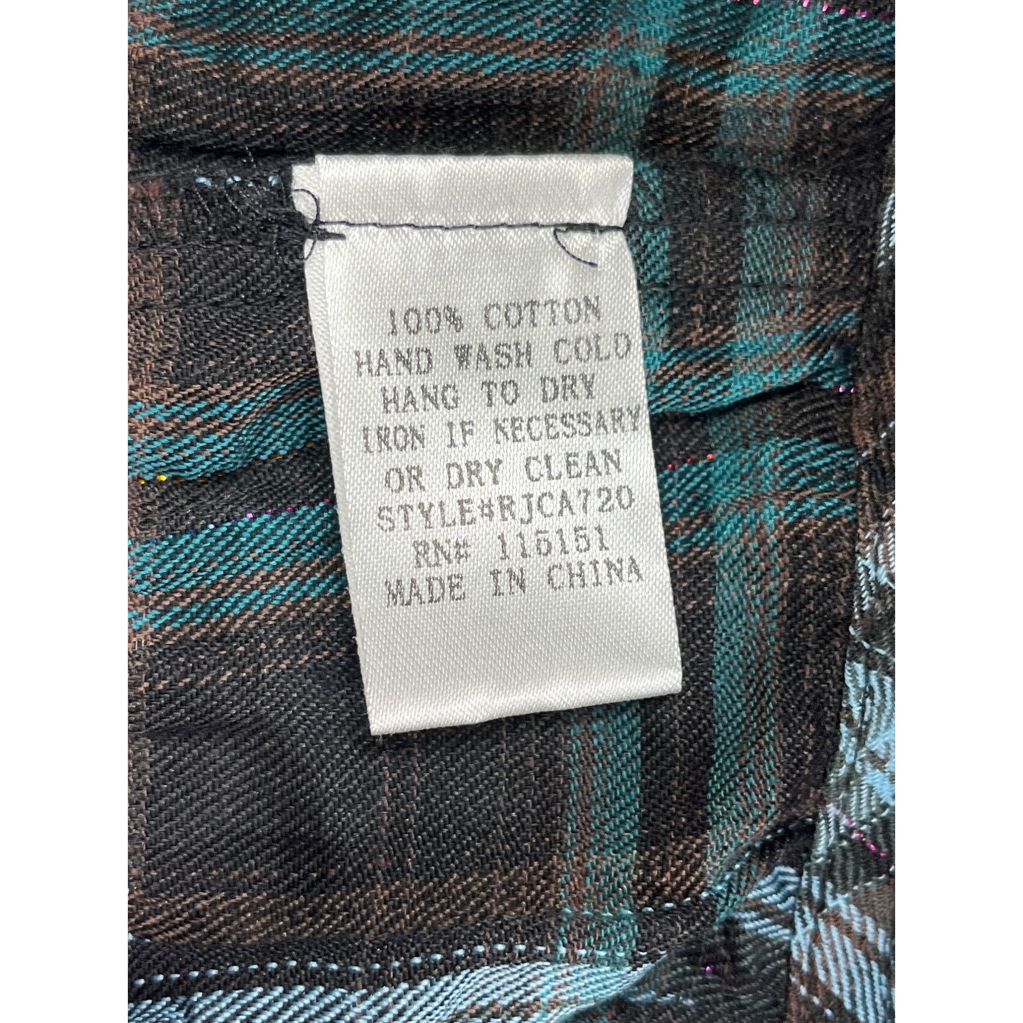 Designer Romeo And Juliet Couture SKU 7585 Plaid Button Up Shirt Dres Size L / US 10 / IT 46 - 11 Thumbnail