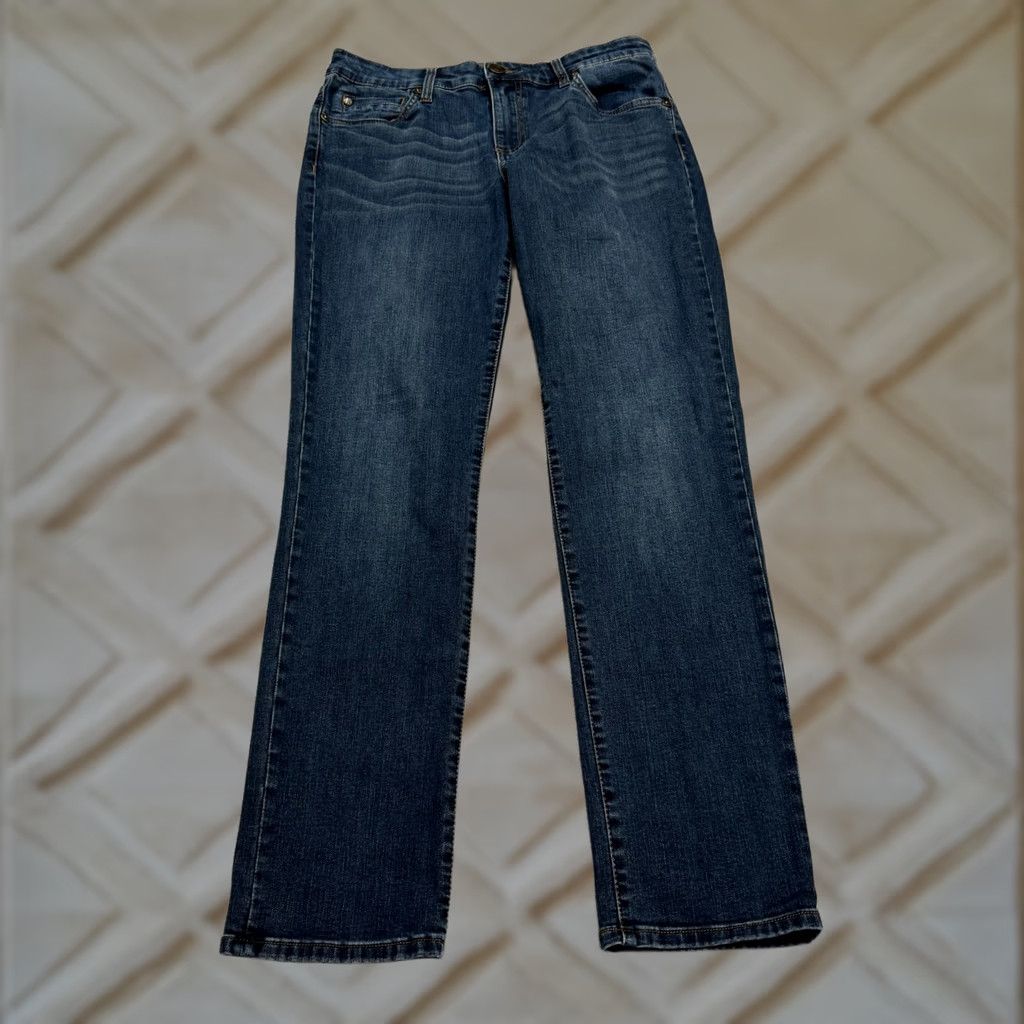Vintage VINTAGE KUT from The Kloth Katy Jeans Women 6 Denim Blue Dark Wash Regular Stretch 5-Pocket Boyfriend Fit Womens Jeans Size 28" / US 6 / IT 42 - 1 Thumbnail