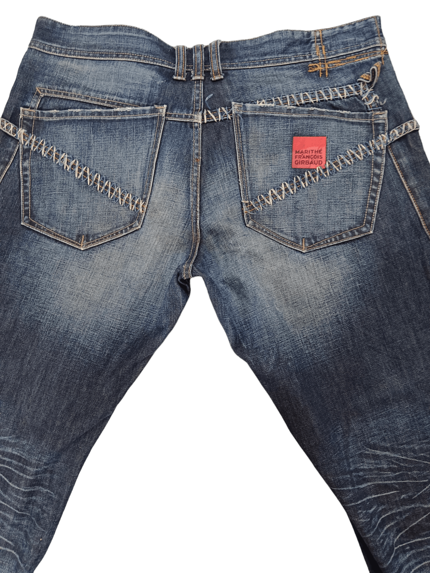 Marithe + Francois Girbaud 🔥Hot🔥 MFG Embroidery Baggy Denim Size US 35 - 4 Thumbnail