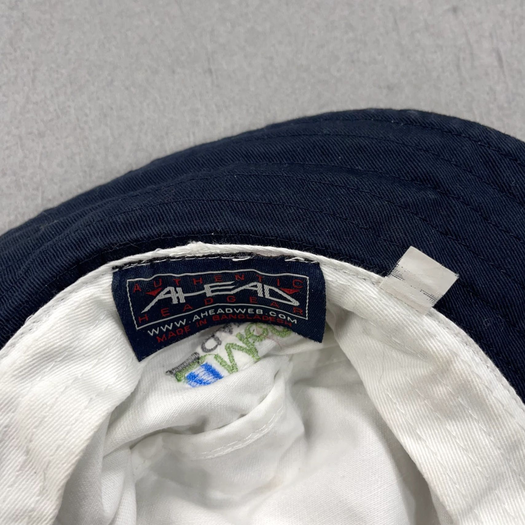 Vintage Ahead Sea Island Golf Bucket Hat Cap Adult M/L White Navy Blue, Cotton, Casual, Men, 1 Size? Size ONE SIZE - 8 Thumbnail