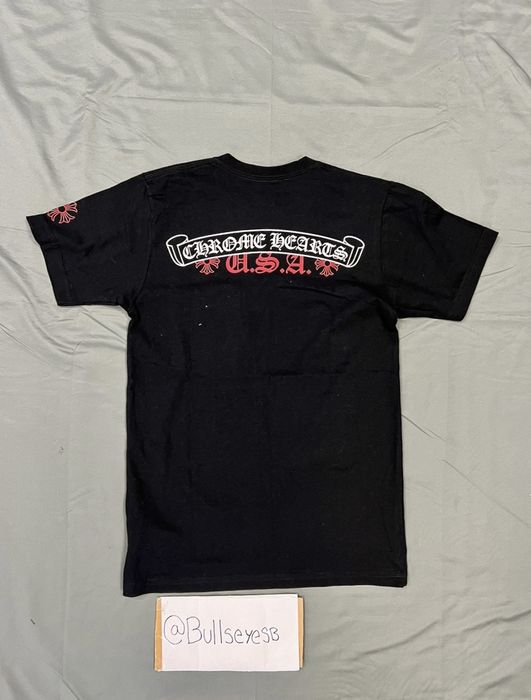 Chrome Hearts Chrome Hearts USA Scroll Logo Black T-shirt | Grailed