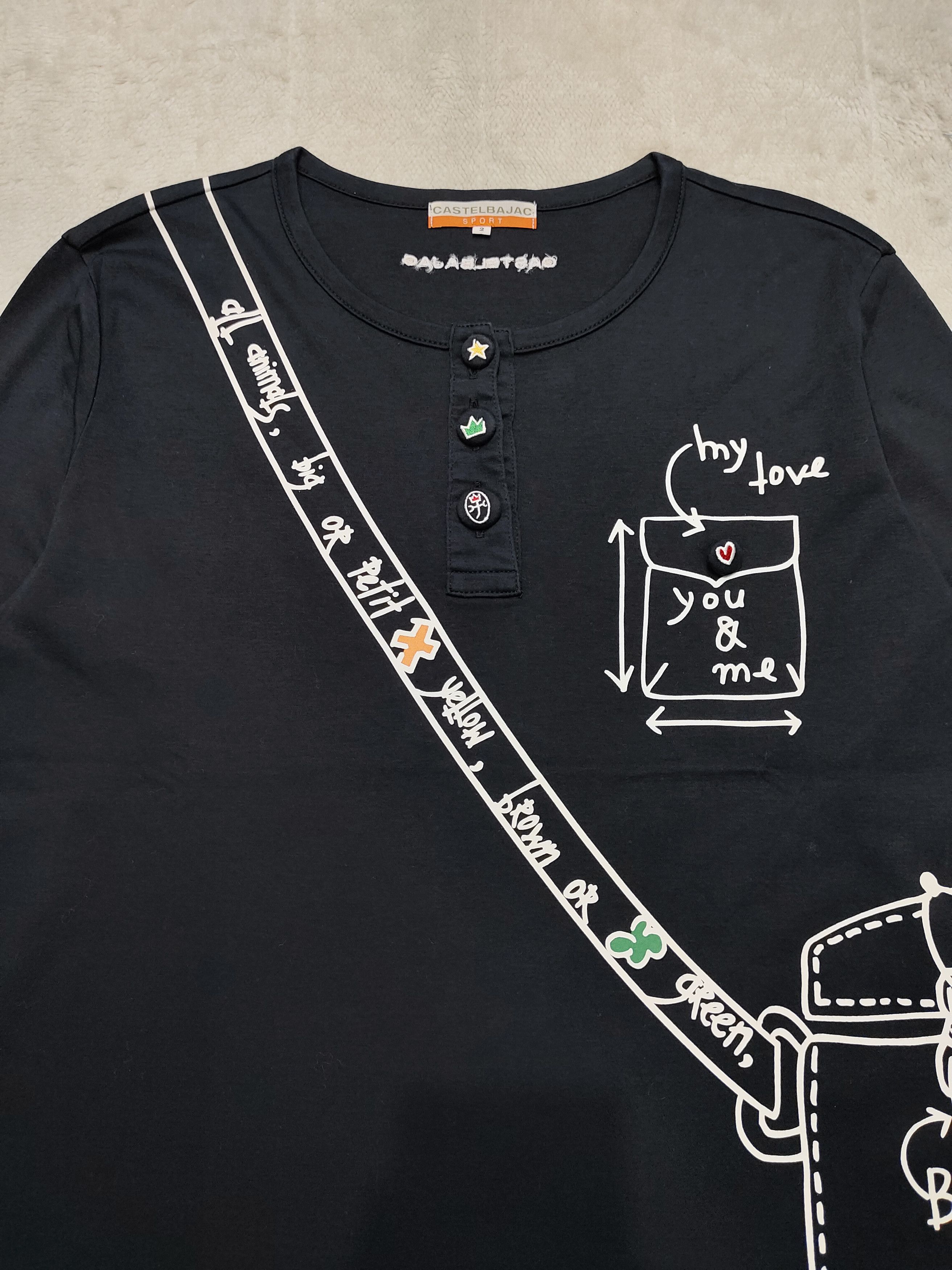 Jean Charles De Castelbajac Vtg Castelbajac Sport💥 Slingbag Graphic Long Sleeve Size M / US 6-8 / IT 42-44 - 2 Thumbnail