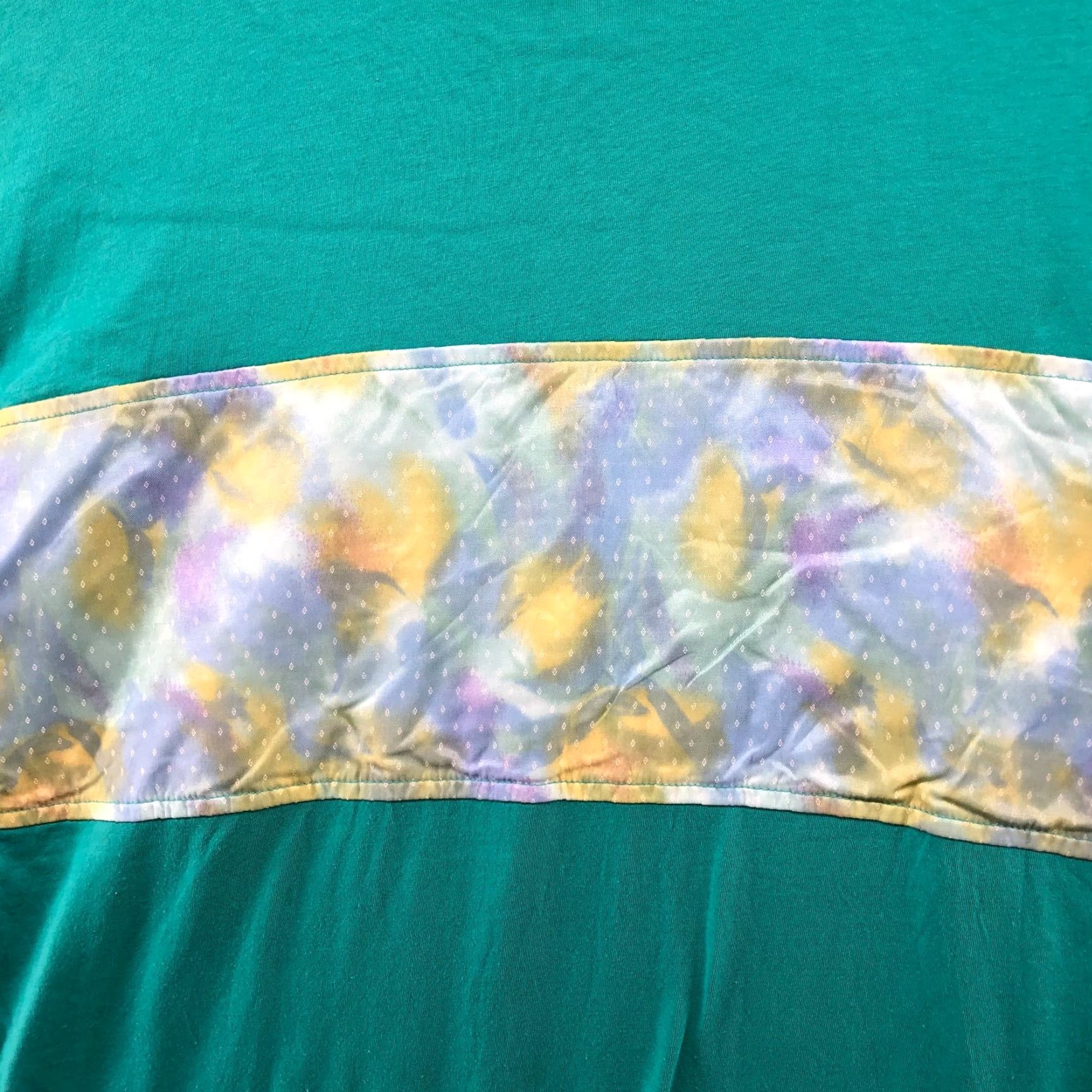 Altea Vintage T Shirt Womens L/XL 90s Short Sleeve Crewneck Teal Tie Dye Print Cotton Blue Hipster Retro Art Women Size M / US 6-8 / IT 42-44 - 4 Thumbnail