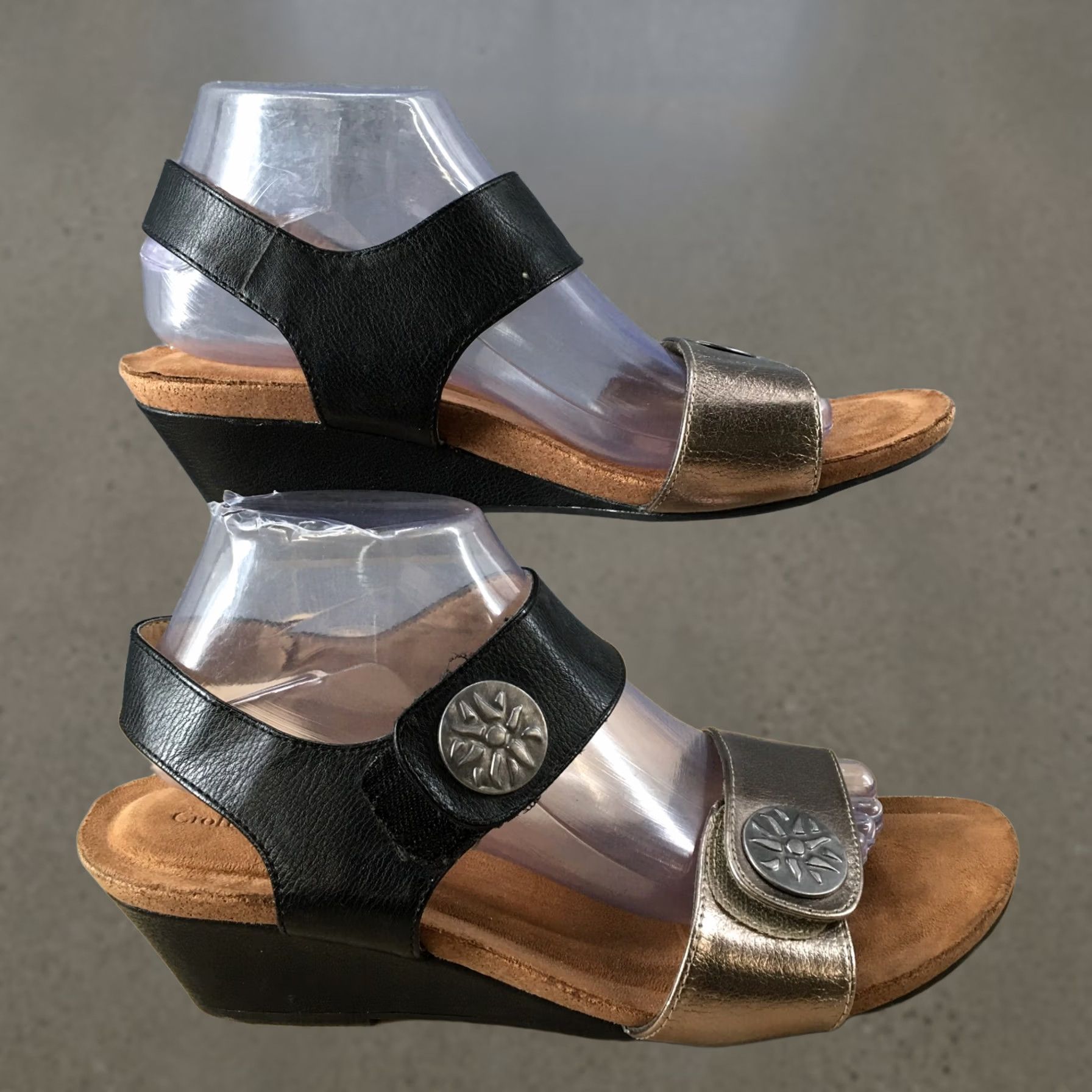 Croft & Barrow Croft And Barrow Sandal Womens 10 M Wedge Hook And Loop Multicolor Faux Leather Size US 10 / IT 40 - 1 Thumbnail