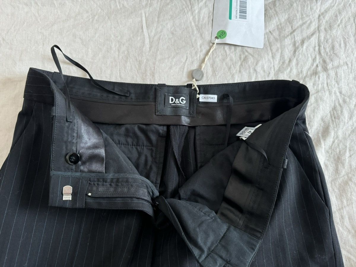 Dolce & Gabbana BNWT 42 D&G Dolce Gabbana black wool stripped elegant pants Size 28" / US 6 / IT 42 - 5 Thumbnail