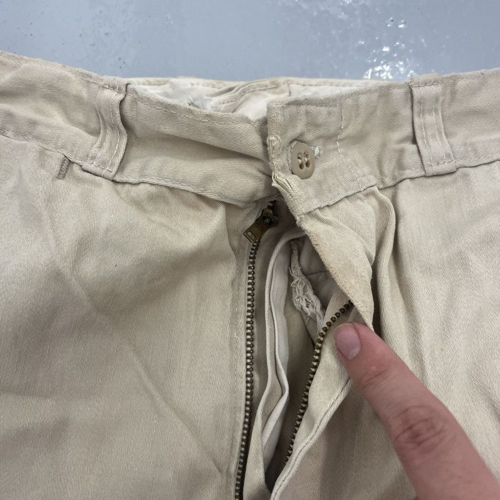 Other Vintage 60s Tan Sanforized Workwear Cotton Chinos 27x31 Size 27" / US 4 / IT 40 - 3 Thumbnail