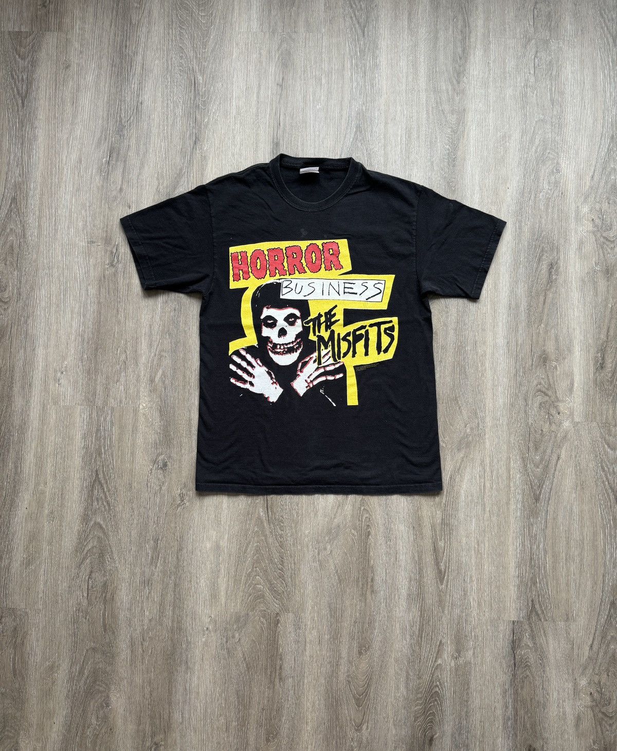 image of Band Tees x Tour Tee Vintage Y2K Band Tee Misfits Horror Business Tour Music in Black (Size Medium)