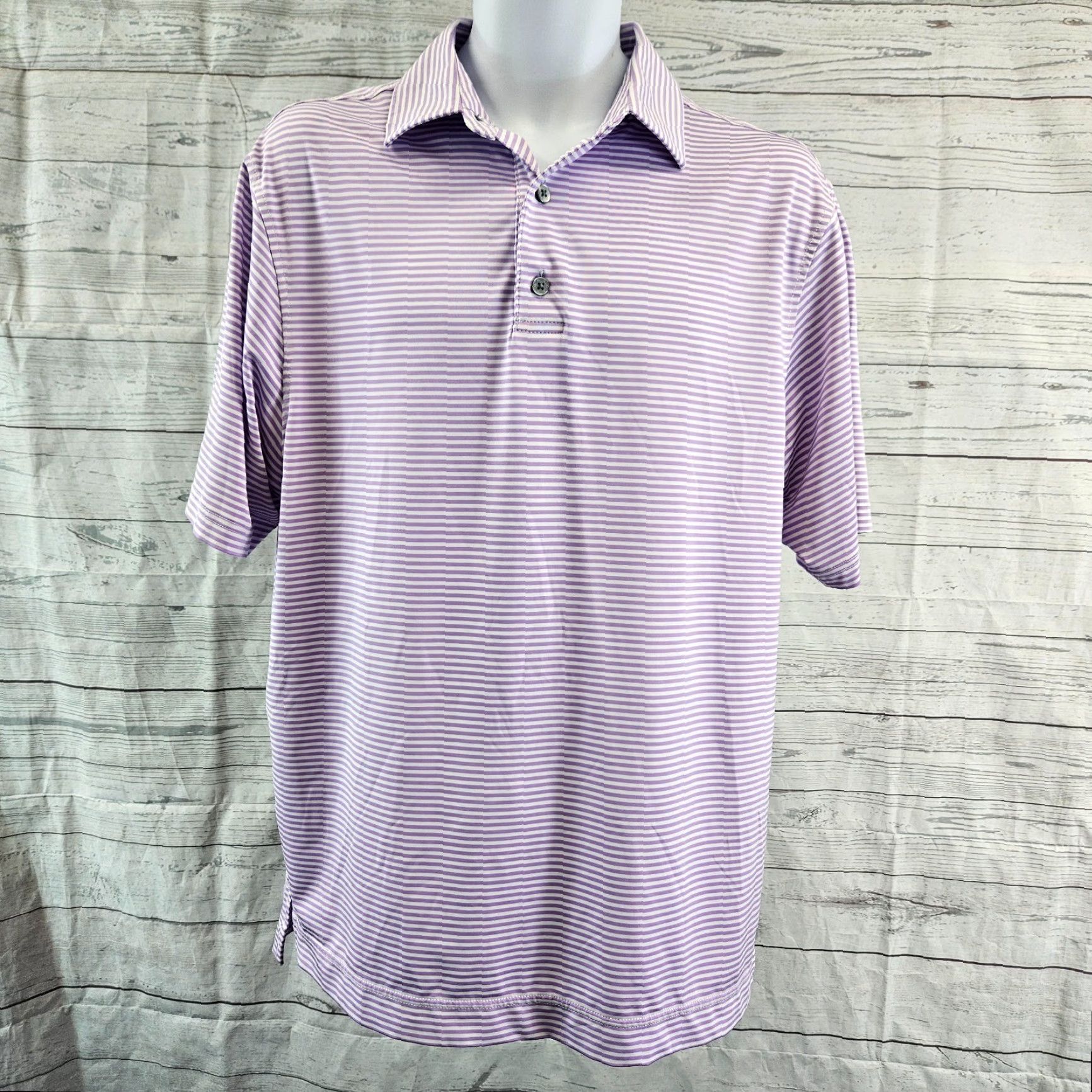 Footjoy FootJoy Polo Mens Short Sleeve Purple White Stripe M Size US M / EU 48-50 / 2 - 2 Thumbnail