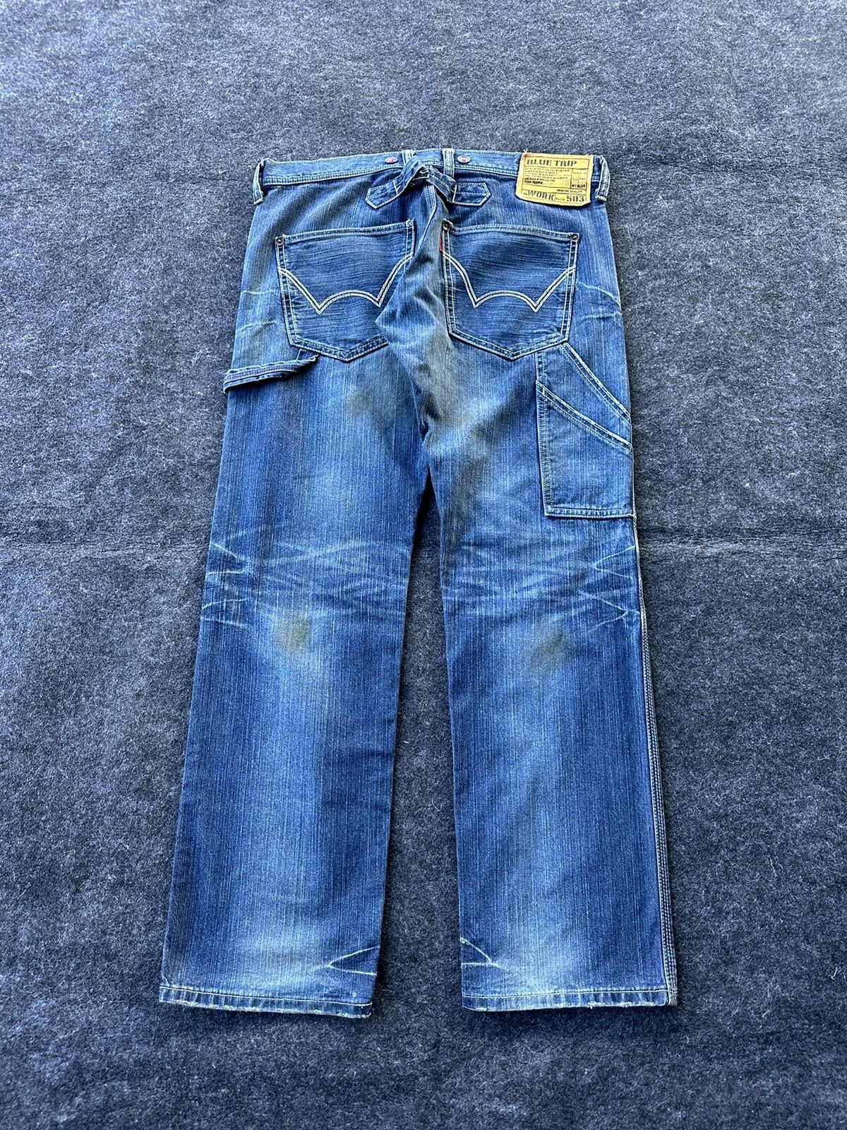 Edwin Vintage Edwin 503 Blue Trip Denim Jeans 34x32 D342 Size US 34 / EU 50 - 5 Thumbnail
