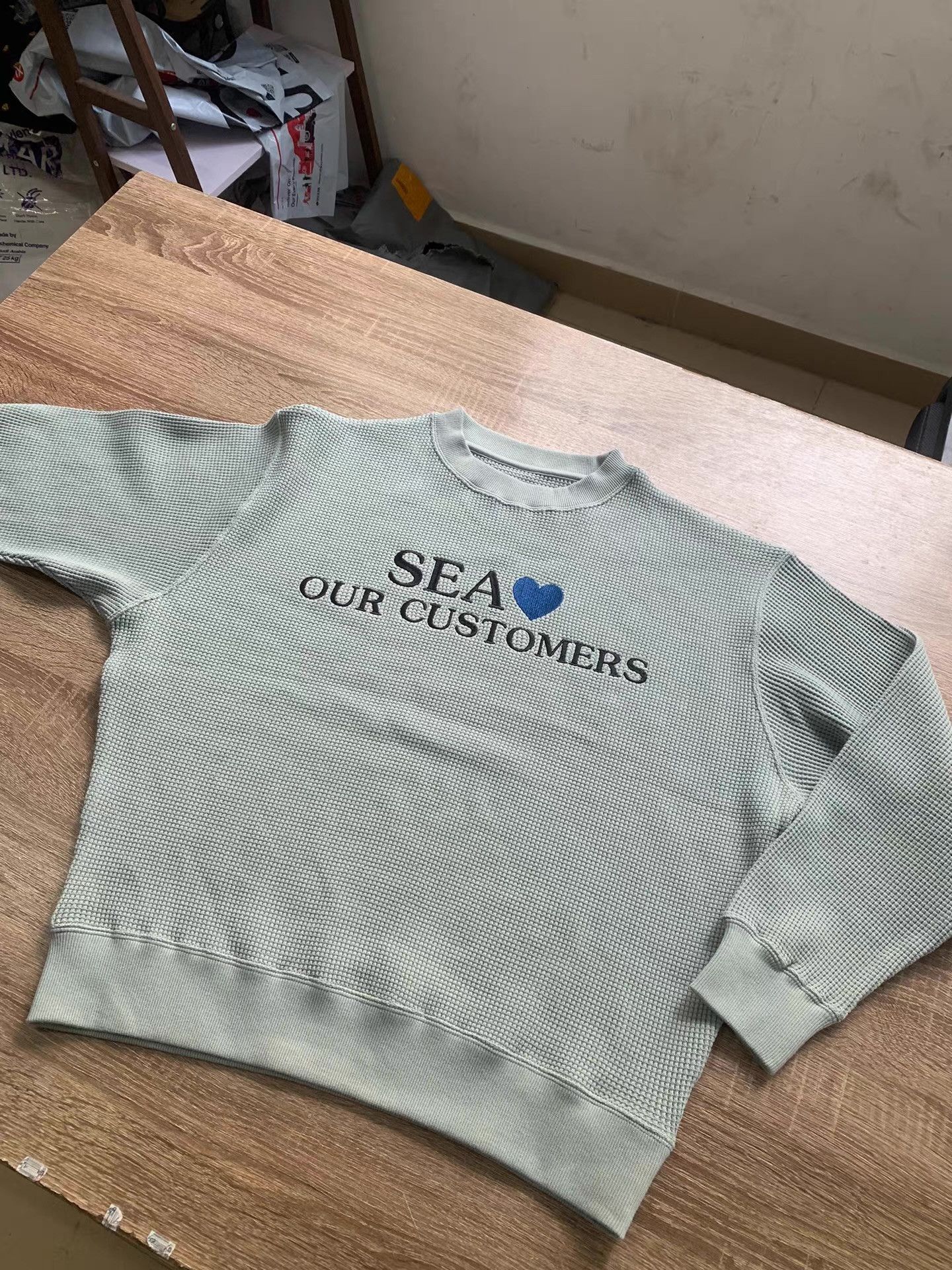 Supreme WIND AND SEA Waffle Crew Neck Shirt Ｑ22 Size US M / EU 48-50 / 2 - 6 Thumbnail