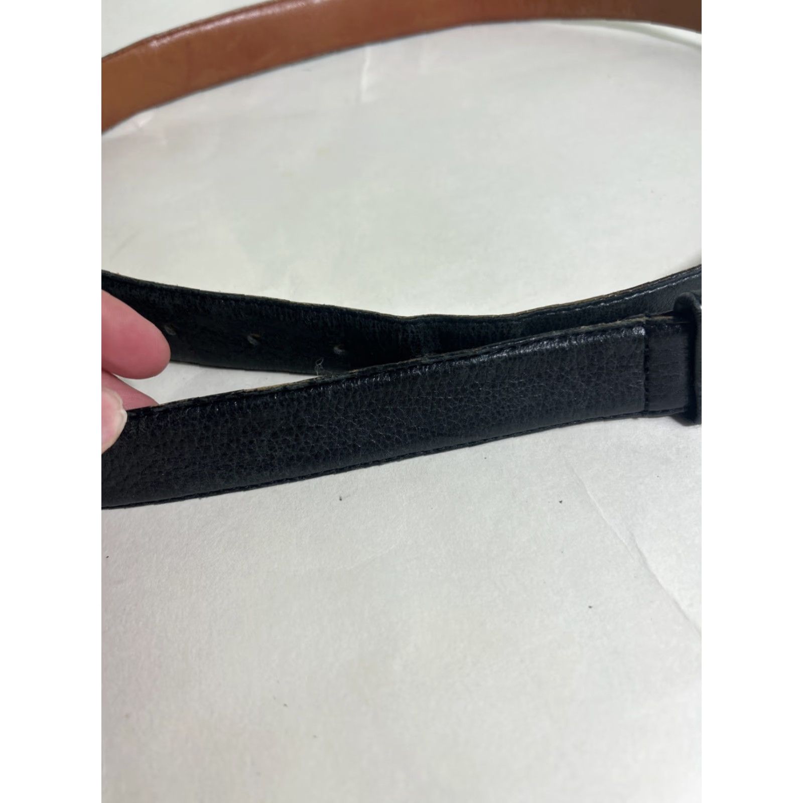 Vintage Christopher Hayes Black Genuine Leather Dress Belt Men 42 Buckle Adjustable True Black Dress Belt Size 42 - 3 Thumbnail