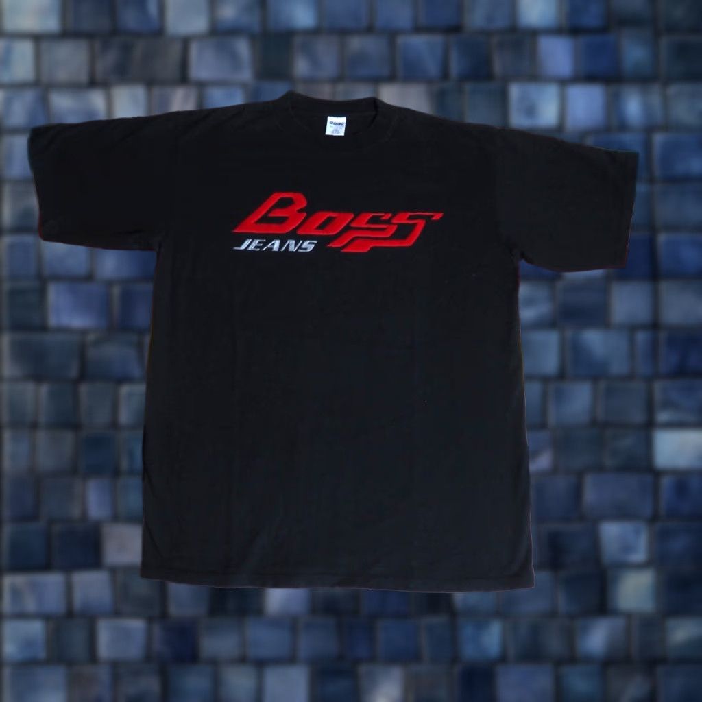 Vintage VTG Boss T-Shirt 2XL Black Crew Neck Short Sleeve Logo 90s 2000s USA Tee Men Size US XXL / EU 58 / 5 - 1 Thumbnail