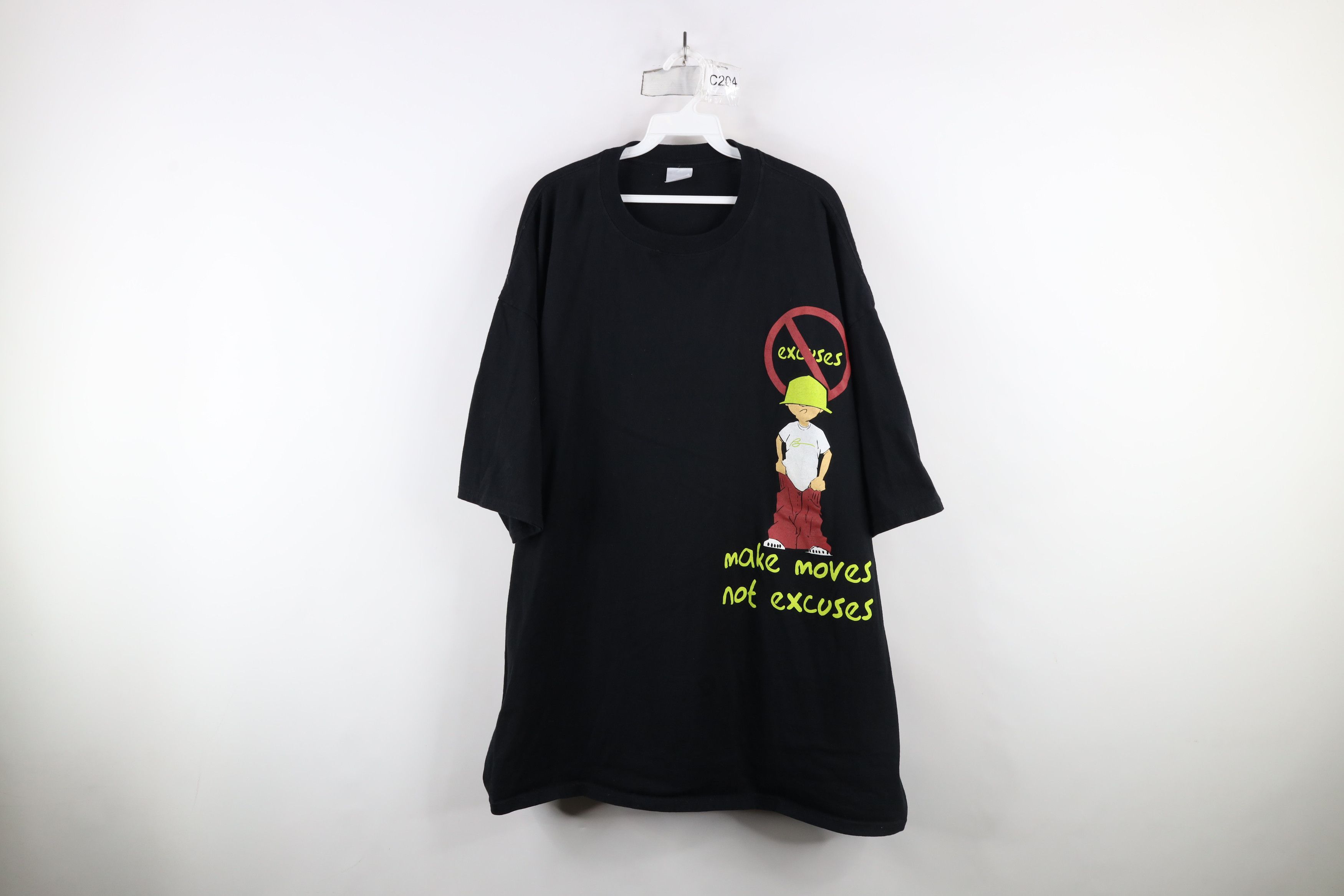 Vintage Vintage 90s Y2K Streetwear Make Moves Not Excuses T-Shirt Size US XXL / EU 58 / 5 - 1 Thumbnail