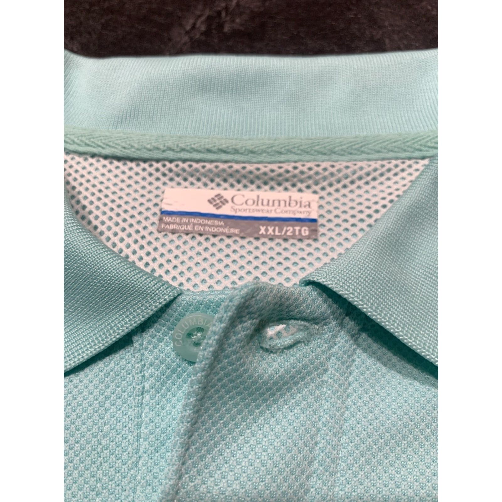 Vintage Columbia PFG Polo Shirt Mens 2XL Aqua Green 100% Polyester Short Sleeve Collared Size US XXL / EU 58 / 5 - 6 Thumbnail