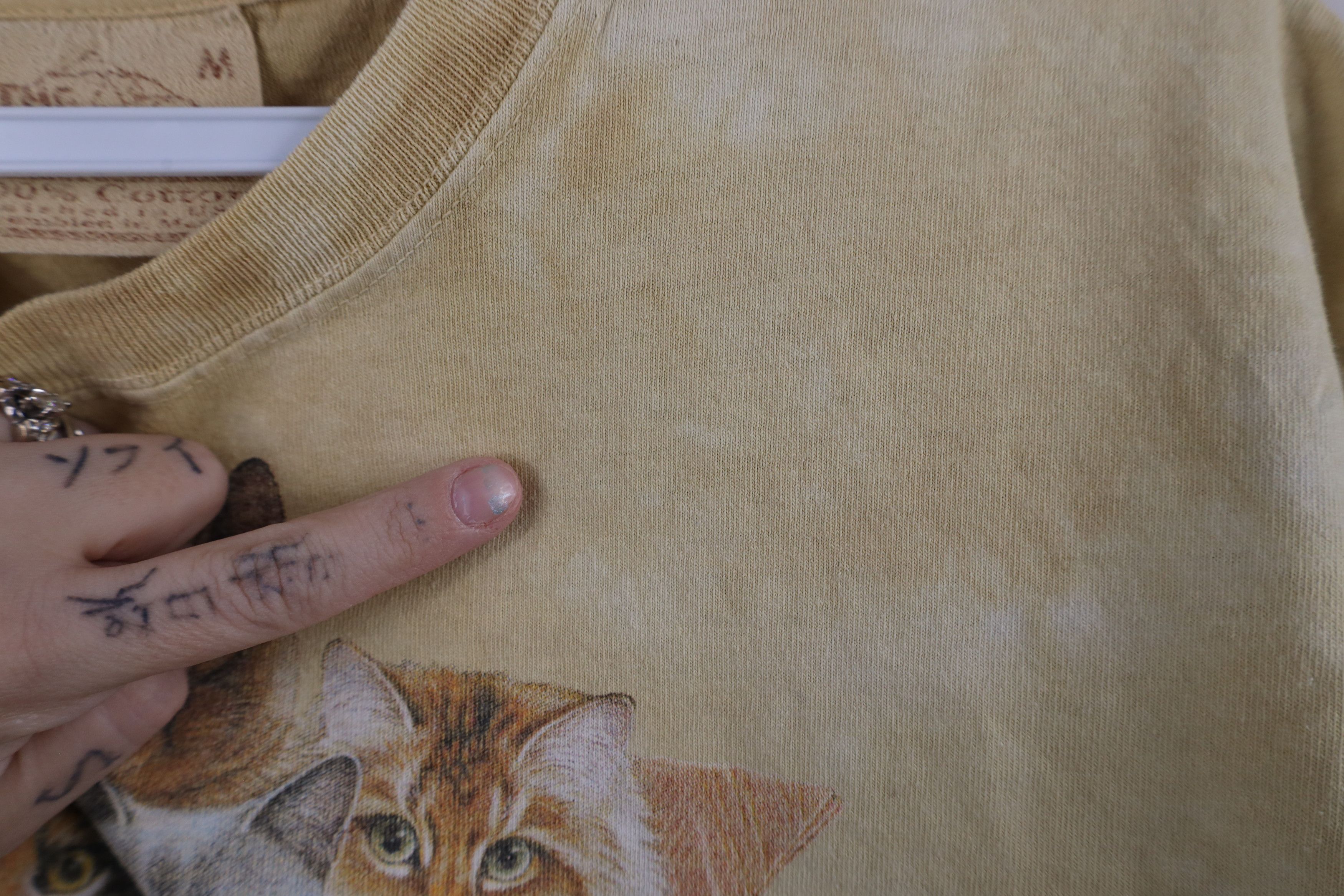 Vintage Vintage 90s Streetwear Kitten Acid Wash T-Shirt Beige Size M / US 6-8 / IT 42-44 - 8 Thumbnail