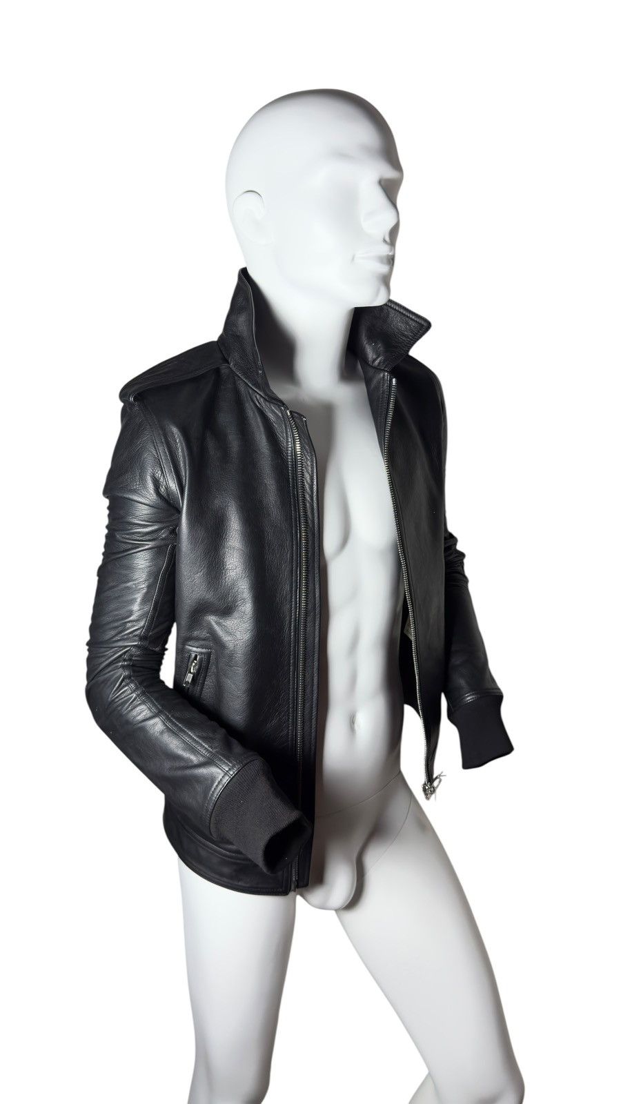 Rick Owens Leather Rotterdam Jacket Black | Grailed