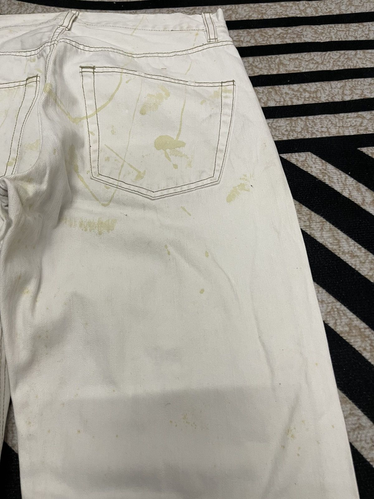 Japanese Brand 90s POWER TO THE PEOPLE DISTRESSED SPLASH PAINT RARE DESIGN Size US 28 / EU 44 - 16 Thumbnail