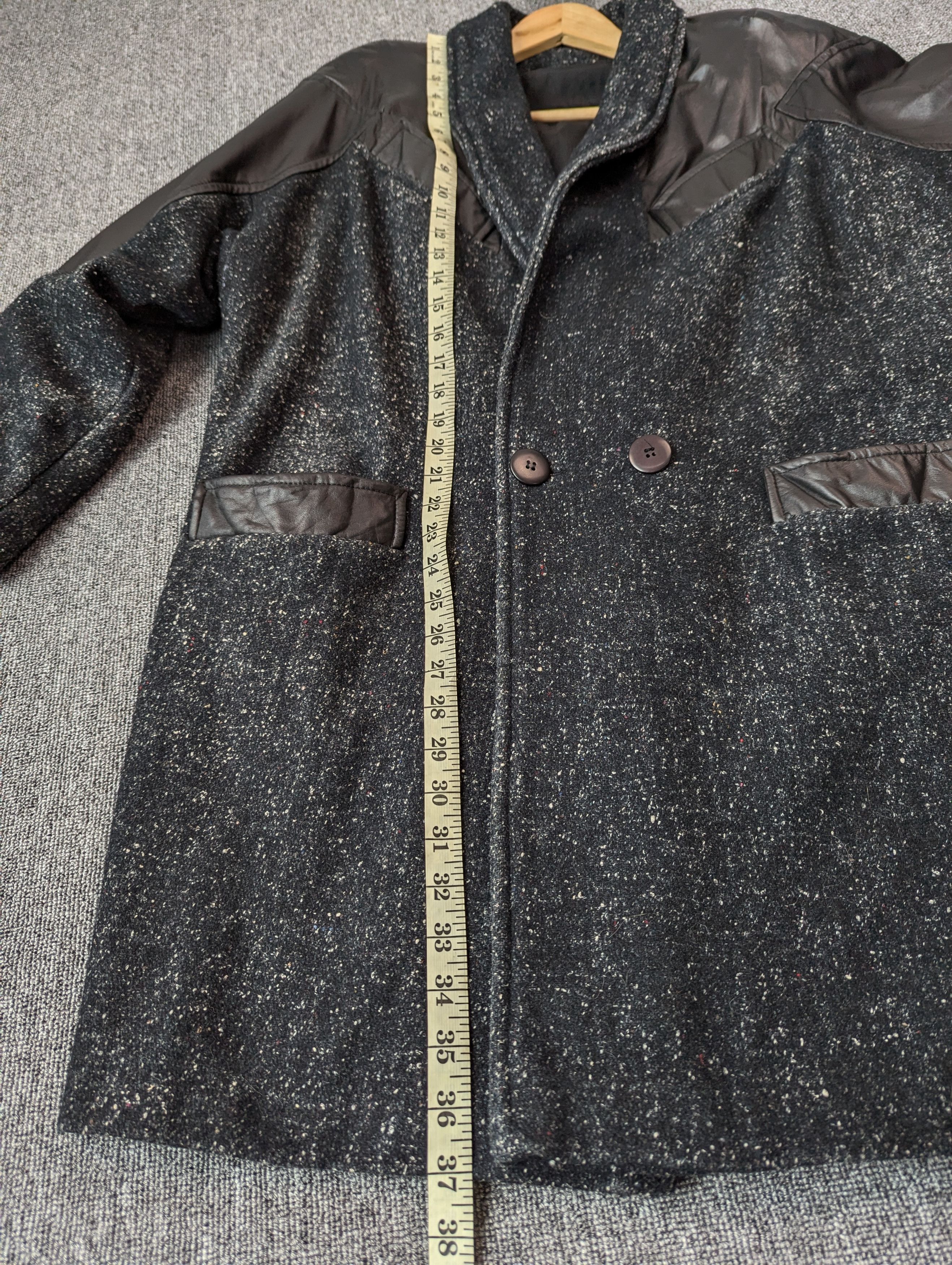 Designer × Vintage Vintage 80s ADA Paris Leather And Tweed Wool Coat Jacket Size US L / EU 52-54 / 3 - 19 Thumbnail