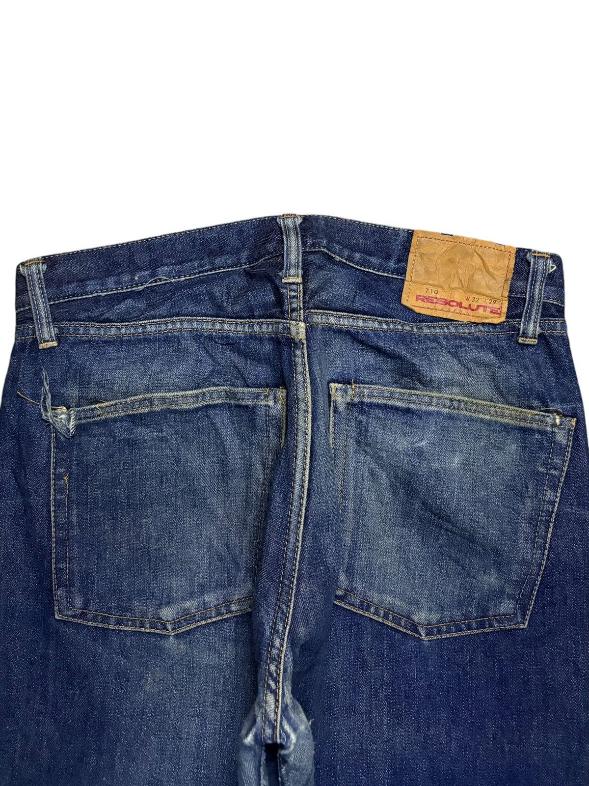 Japanese Brand × RESOLUTE Vintage Japanese Resolute Faded Mud Raw Denim Selvedge Jeans Size US 32 / EU 48 - 10 Thumbnail