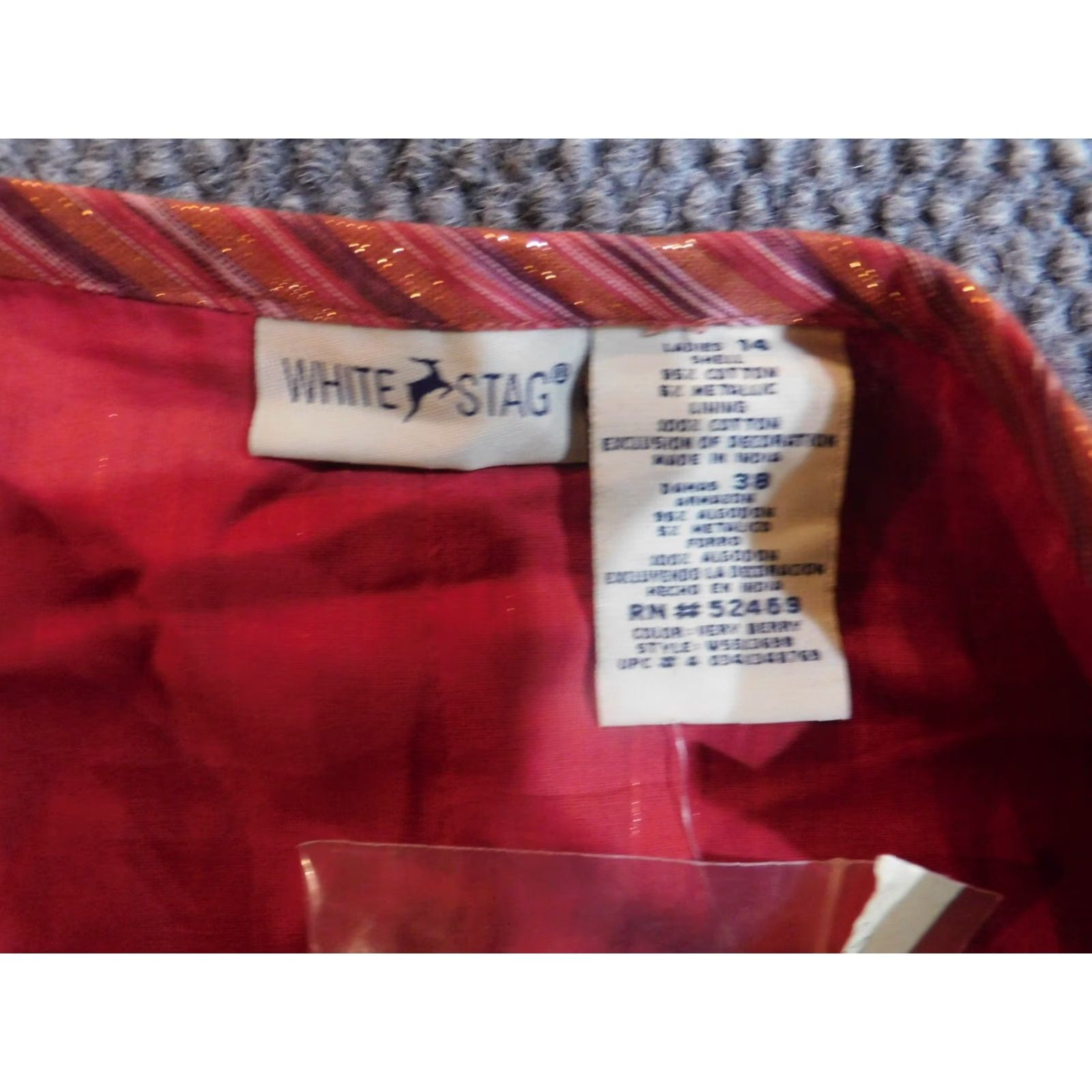Vintage White Stag Skirt A-Line Red 14 Womens Knee Length Zip Stretch Casual Knit Polyester Regular Vintage No Size 36" / US 14 / IT 50 - 6 Thumbnail