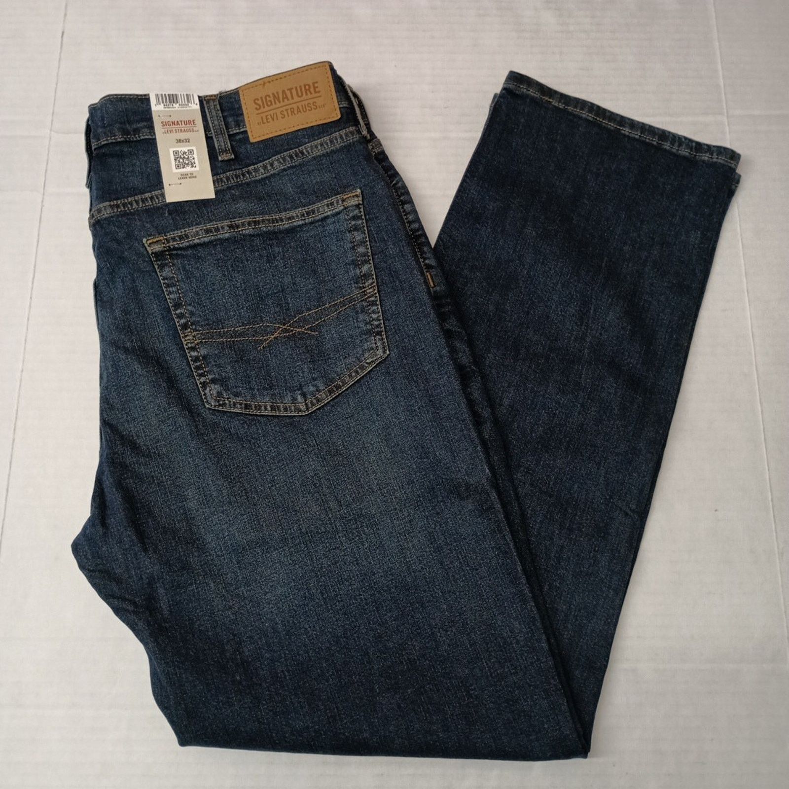 Levi's Signature Levi Straight Jeans Men's 38x32 Blue Super Flex Size US 38 / EU 54 - 1 Thumbnail