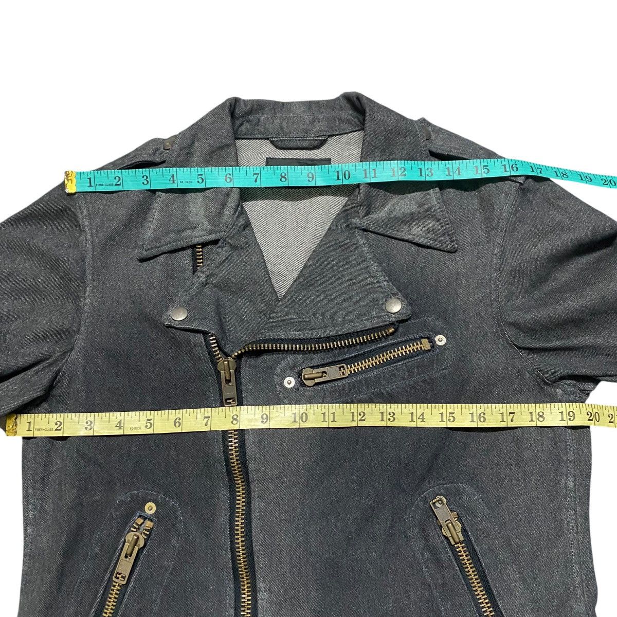 Le Grande Bleu (L.G.B.) Maniac Works Black Waxed Denim Biker Jacket Size US M / EU 48-50 / 2 - 21 Thumbnail
