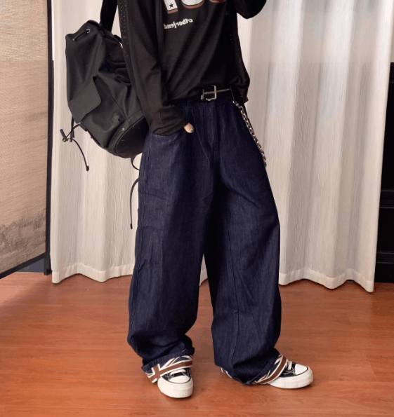 Other Selvedge Wide Leg Raw Denim Jeans with Union Jack Detail Size US 30 / EU 46 - 2 Thumbnail