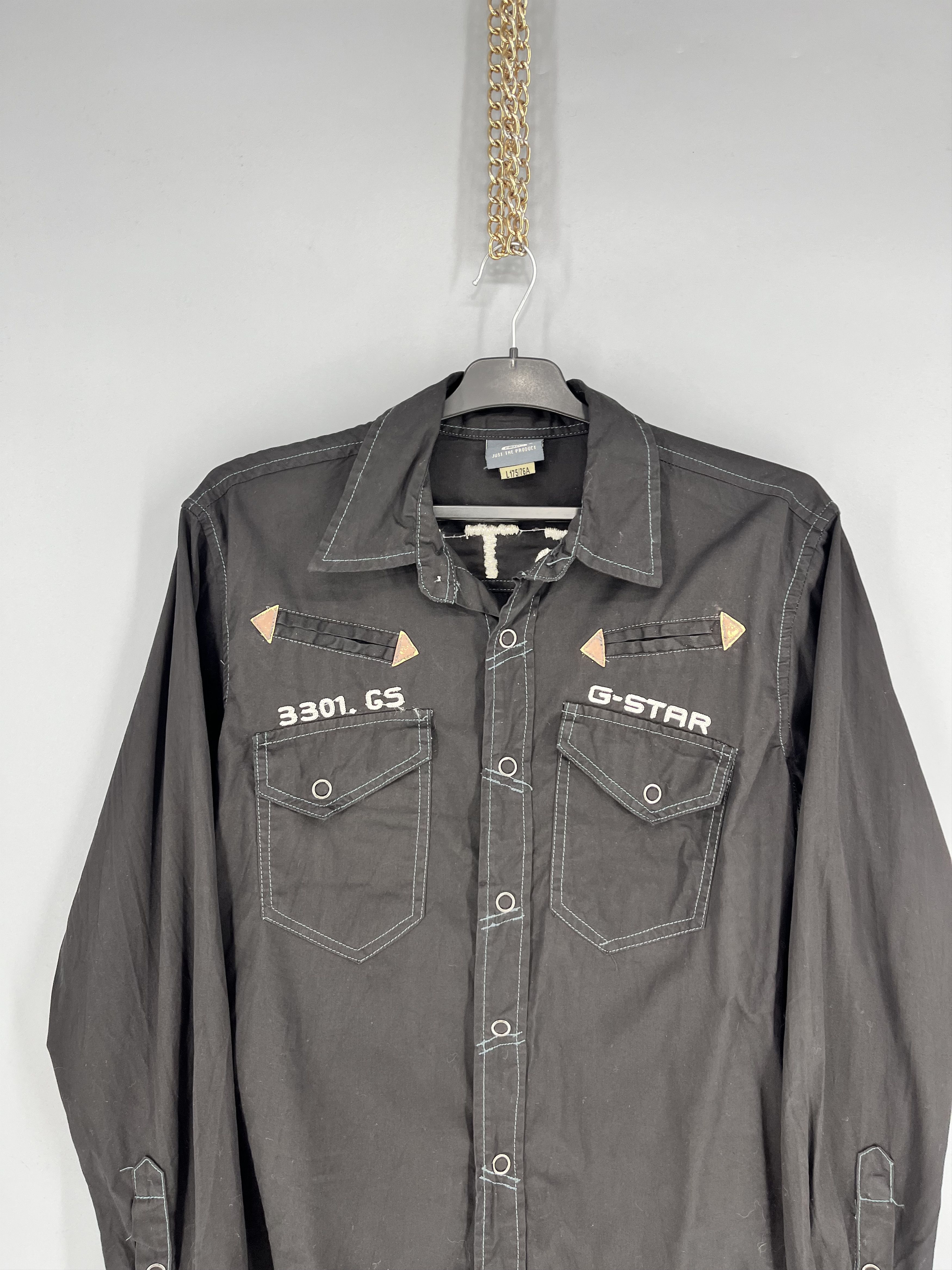 G-Star Vintage Y2K G Star Raw Men’s Black Shirt With Big Logo Size US L / EU 52-54 / 3 - 6 Thumbnail