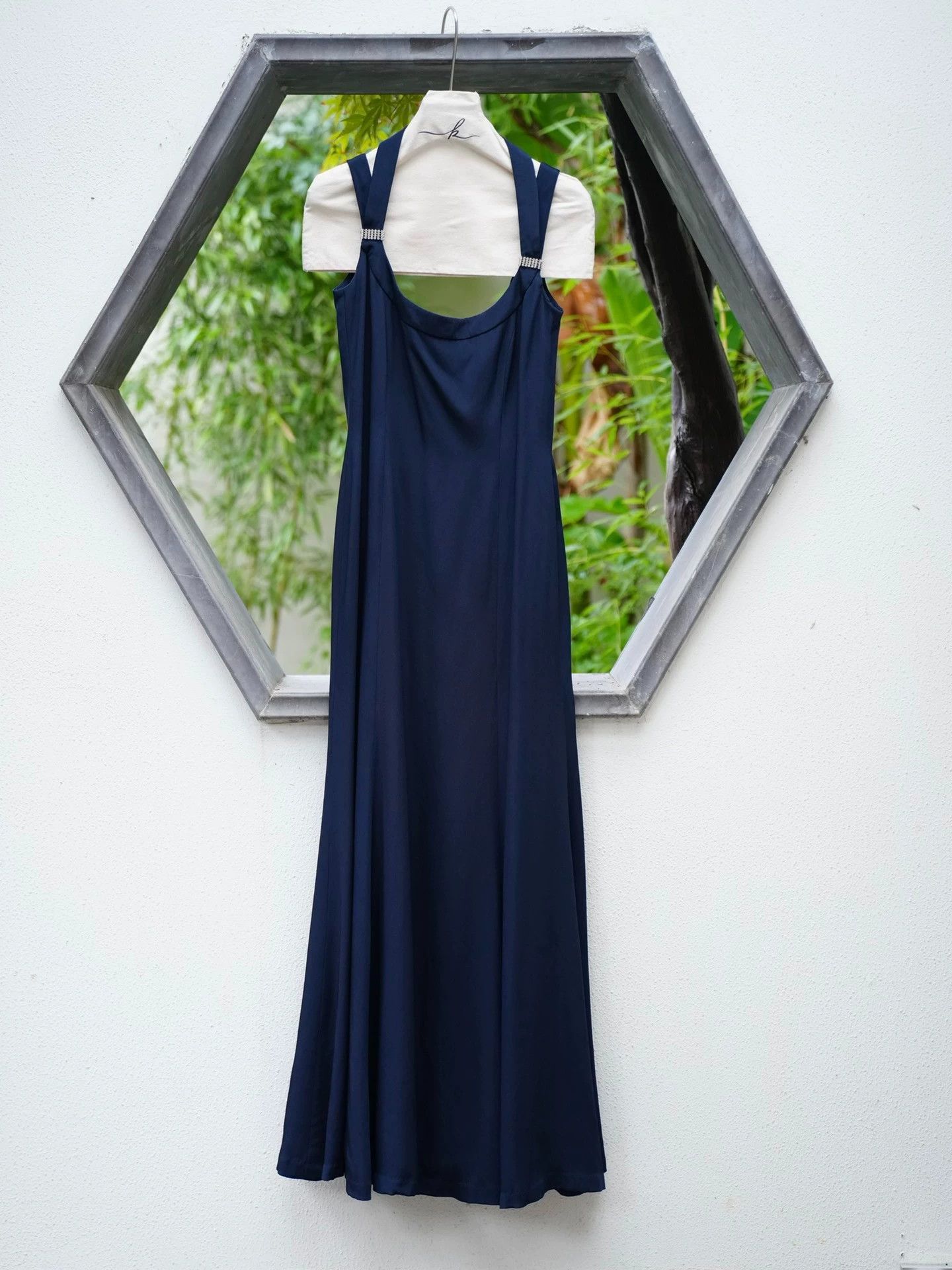 Escada ESCADA Couture Navy Blue Mulberry Silk Evening Gown 36 Size XS / US 0-2 / IT 36-38 - 8 Thumbnail