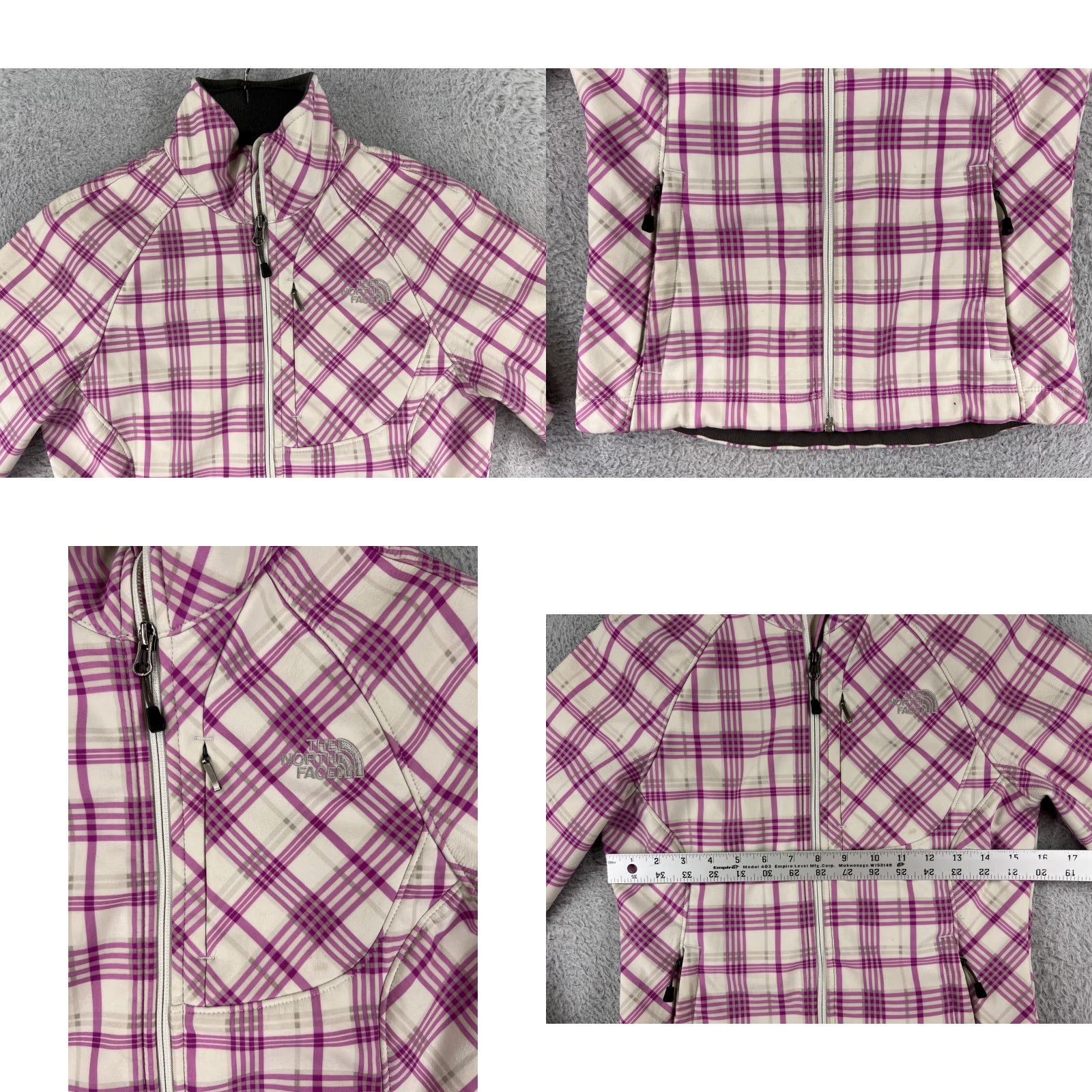The North Face The North Face Jacket Womens XS Purple Plaid Fleece Lined Mock Neck Zip Open Front Casual Regular Fit Women’s Jacket Size XS / US 0-2 / IT 36-38 - 8 Thumbnail