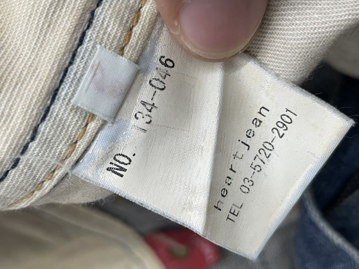 Japanese Brand Heart Jeans Buckle Back Fold Denim Whisker Size US 29 - 23 Thumbnail