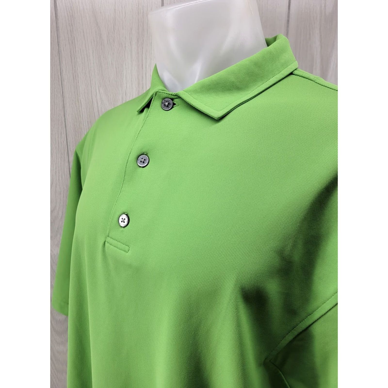 Footjoy FootJoy Polo Shirt Mens Lime Green Size Large Golf Shirt Short Sleeve Collared Button Logo Size US L / EU 52-54 / 3 - 3 Thumbnail