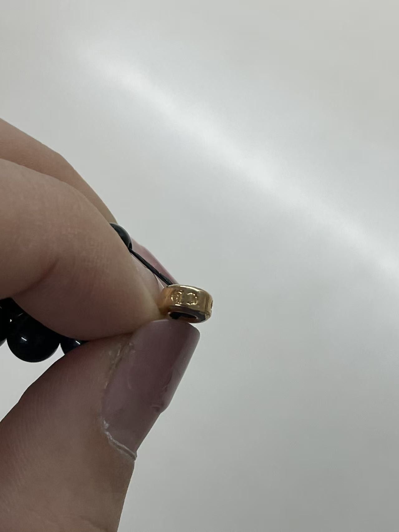 Chrome Hearts Chrome Hearts 6mm Obsidian 22K Gold Cross Beaded Bracelet Size ONE SIZE - 11 Thumbnail