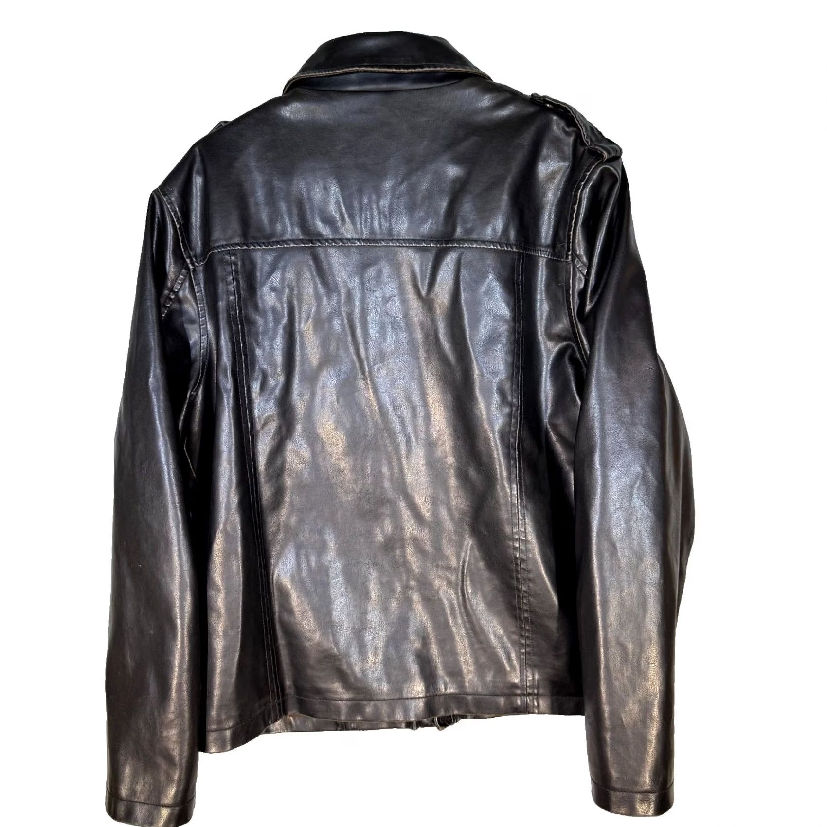 Levi's Levi's Bomber Jacket Mens Large Brown Faux Leather Fleece Lined Coat Size US L / EU 52-54 / 3 - 2 Thumbnail