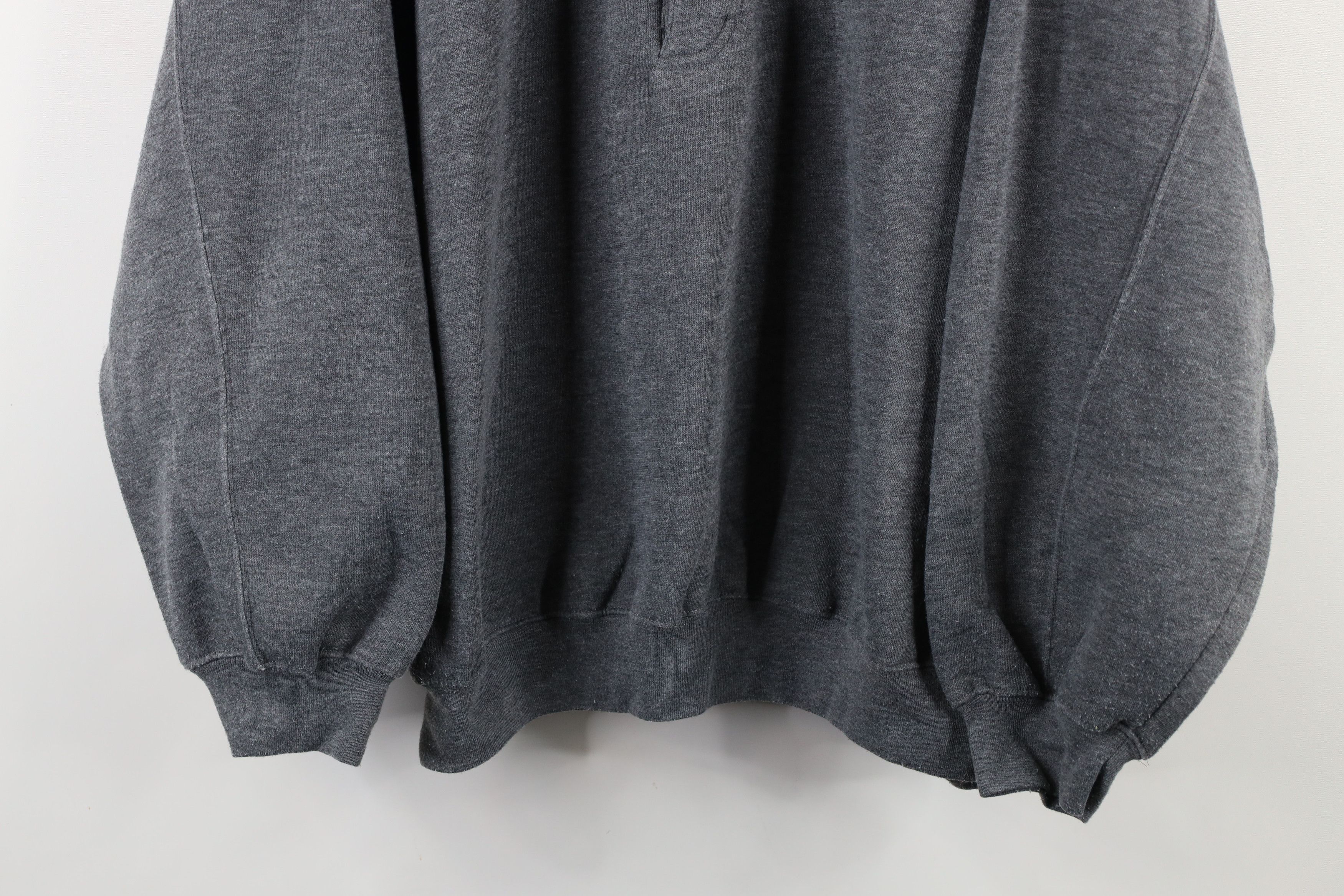 Vintage Vintage 90s Streetwear Collared Pullover Sweatshirt Gray Size US XXL / EU 58 / 5 - 3 Thumbnail