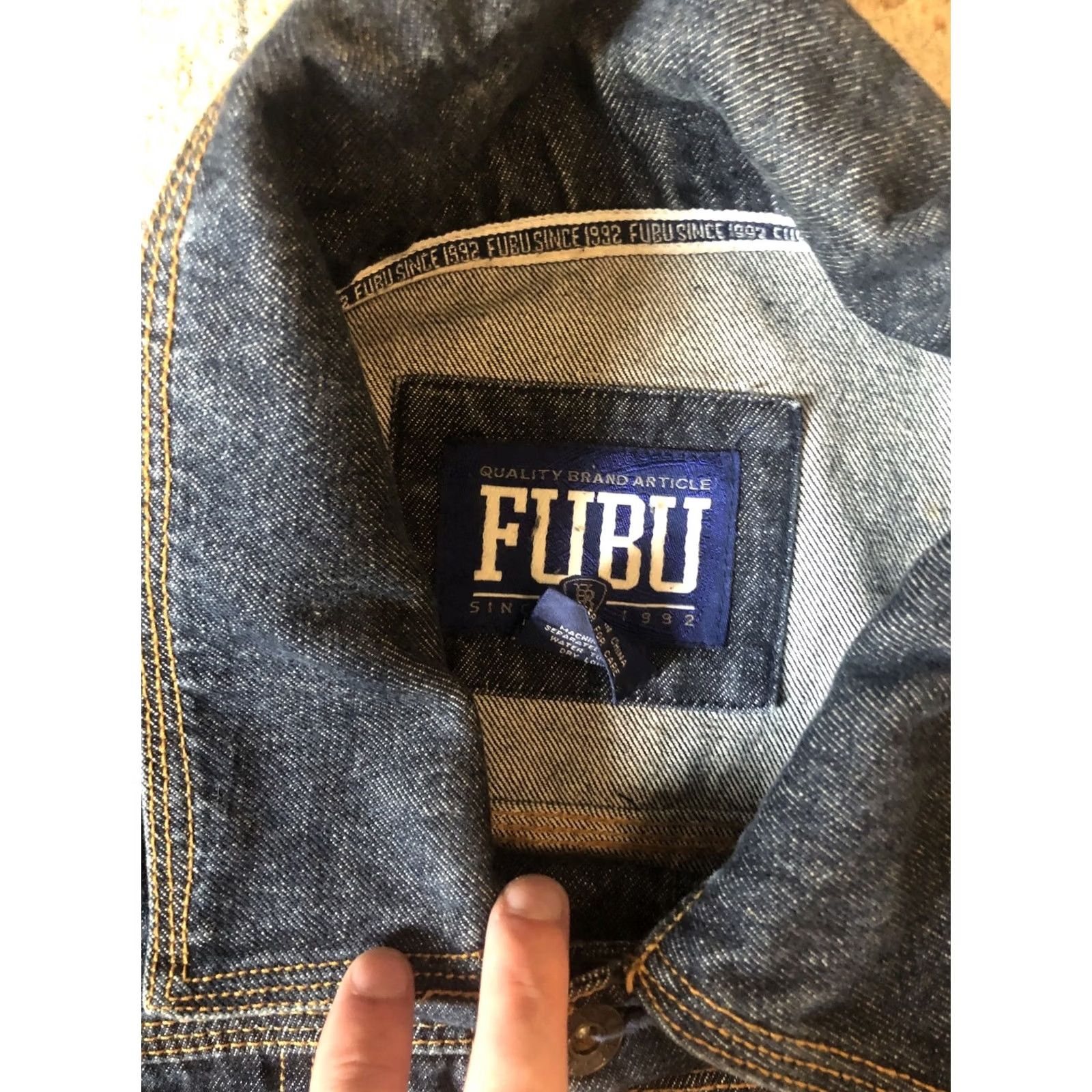 Fubu VINTAGE FUBU Denim Jacket XL Men’s Blue 90s Hip Hop Embroidered Logo Button Closure Pockets Mid-Length Denim Jacket Jacket Coat Size US XL / EU 56 / 4 - 2 Thumbnail