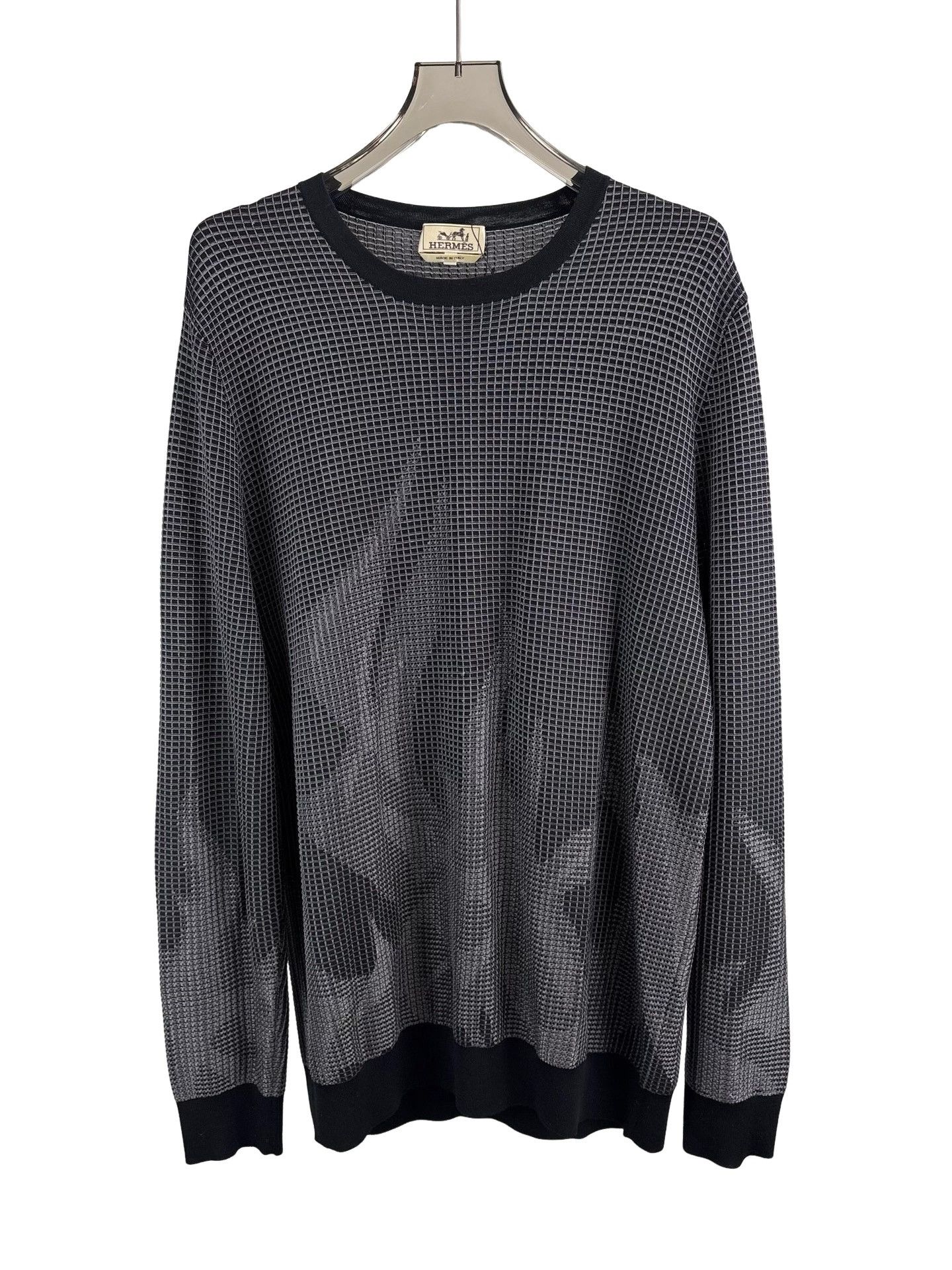 Hermes Hermes Silk Wool Grid Knit Sweater XXL Size US XXL / EU 58 / 5 - 1 Thumbnail