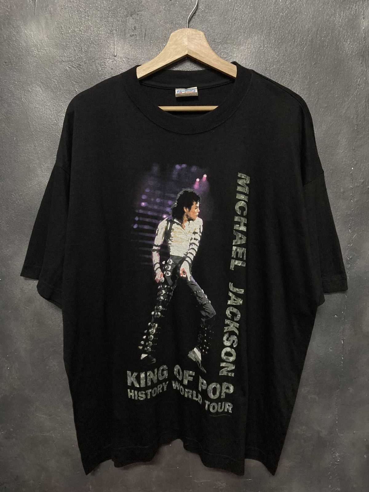 Image of Vintage 1996 Michael Jackson History World T-Shirt in Black, Men's (Size 2XL)