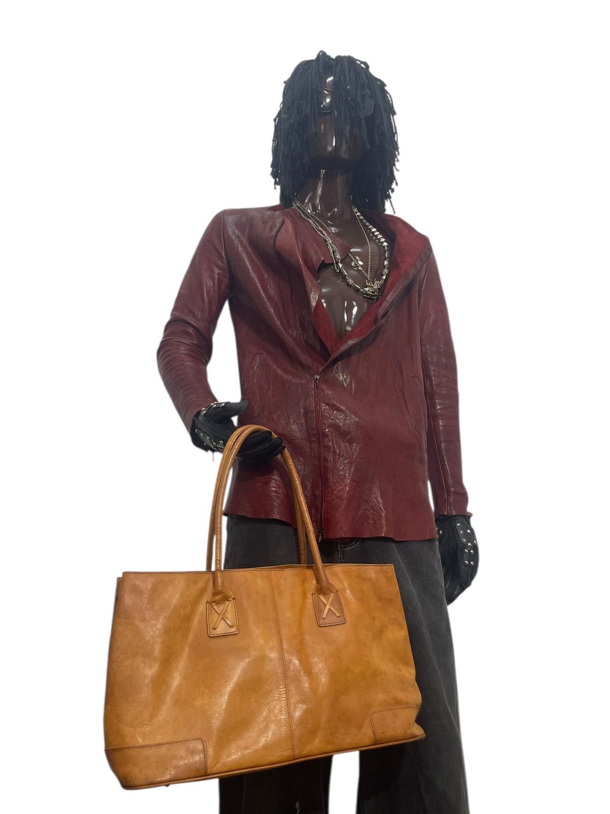 Genuine Leather Full Leather Patina Unknown Tote Shoulder Bag 2🟩2 Size ONE SIZE - 5 Thumbnail