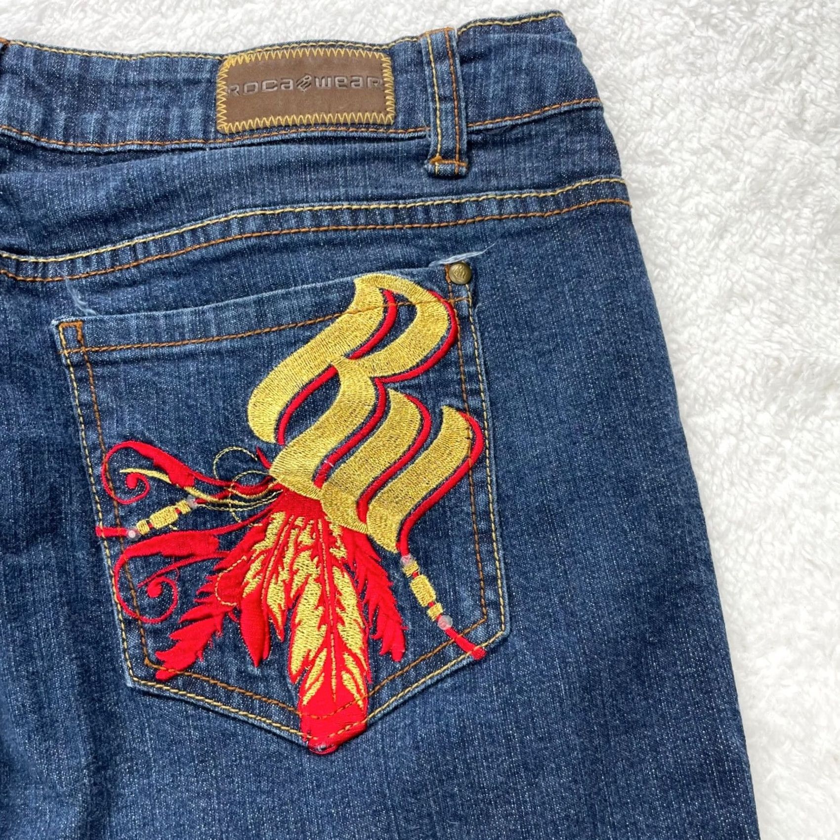 Rocawear VINTAGE Rocawear Jeans Womens 16 Blue Embroidered 90s Hip Hop NYC Jeans Size 38" / US 16 / IT 52 - 2 Thumbnail