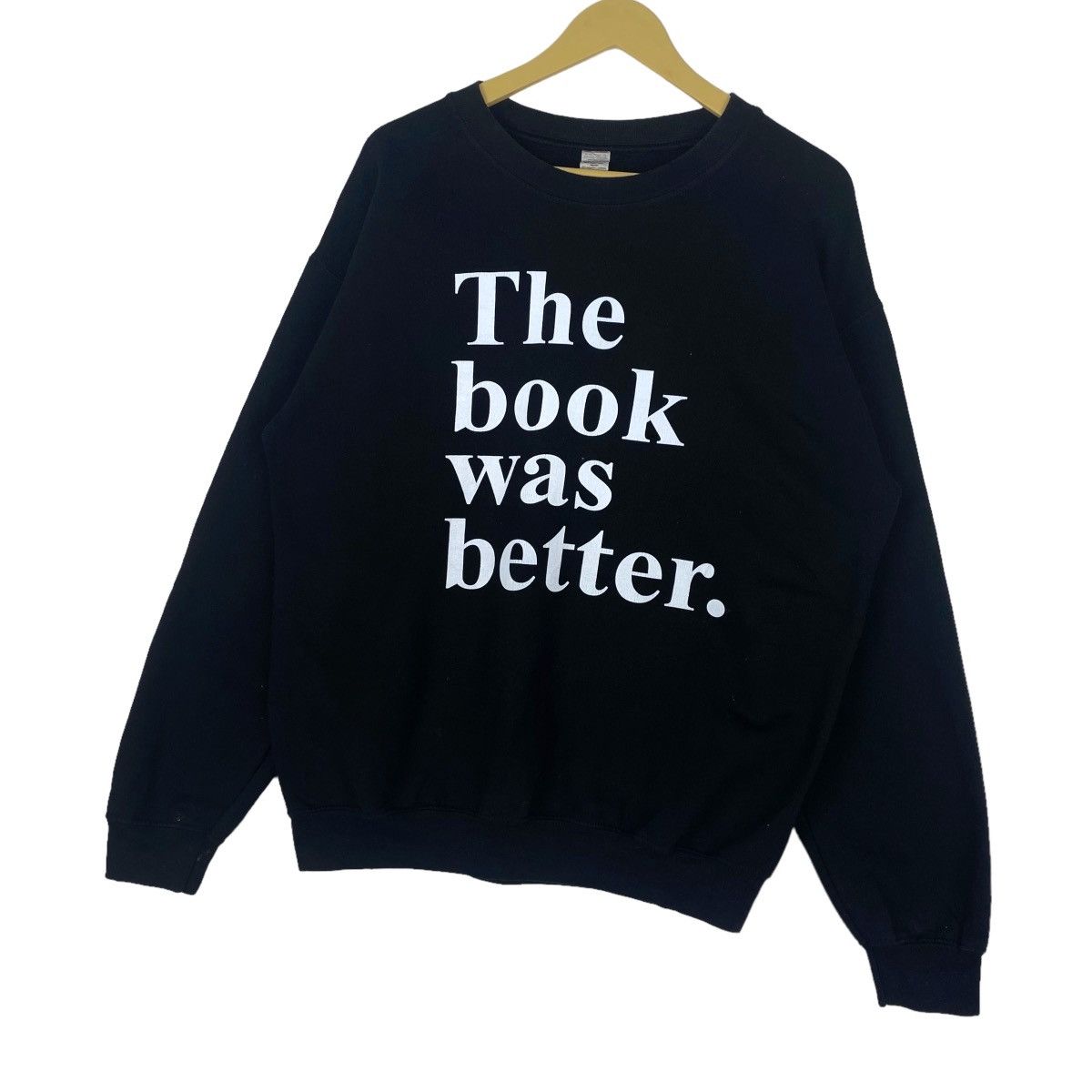 Designer × Vintage The Book Was Better Sweatshirt Black Crewneck pullover Size US L / EU 52-54 / 3 - 3 Thumbnail