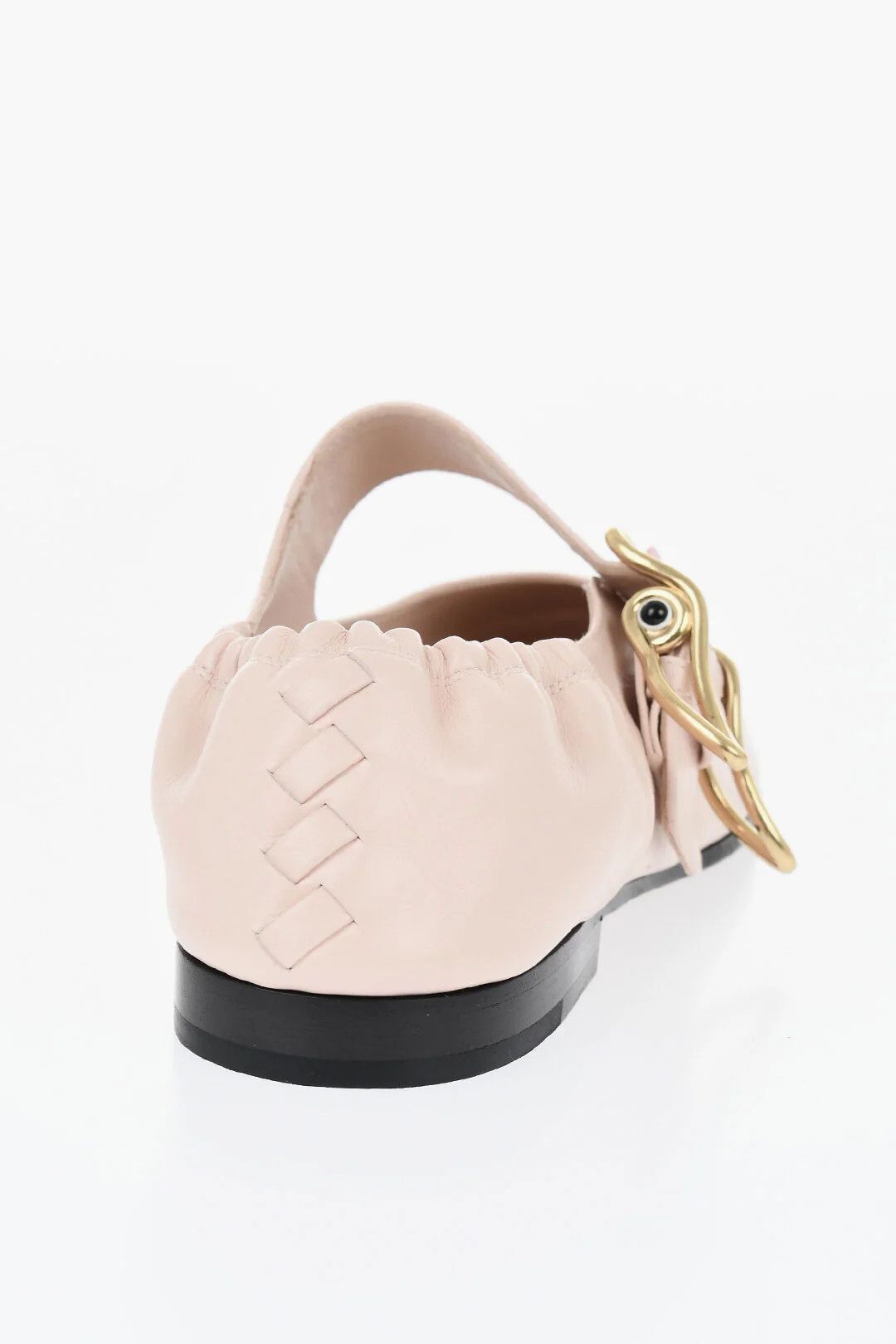 Bottega Veneta og1mm0426 Leather Mary Jane Ballerinas in Pink Size US 7 / IT 37 - 2 Thumbnail